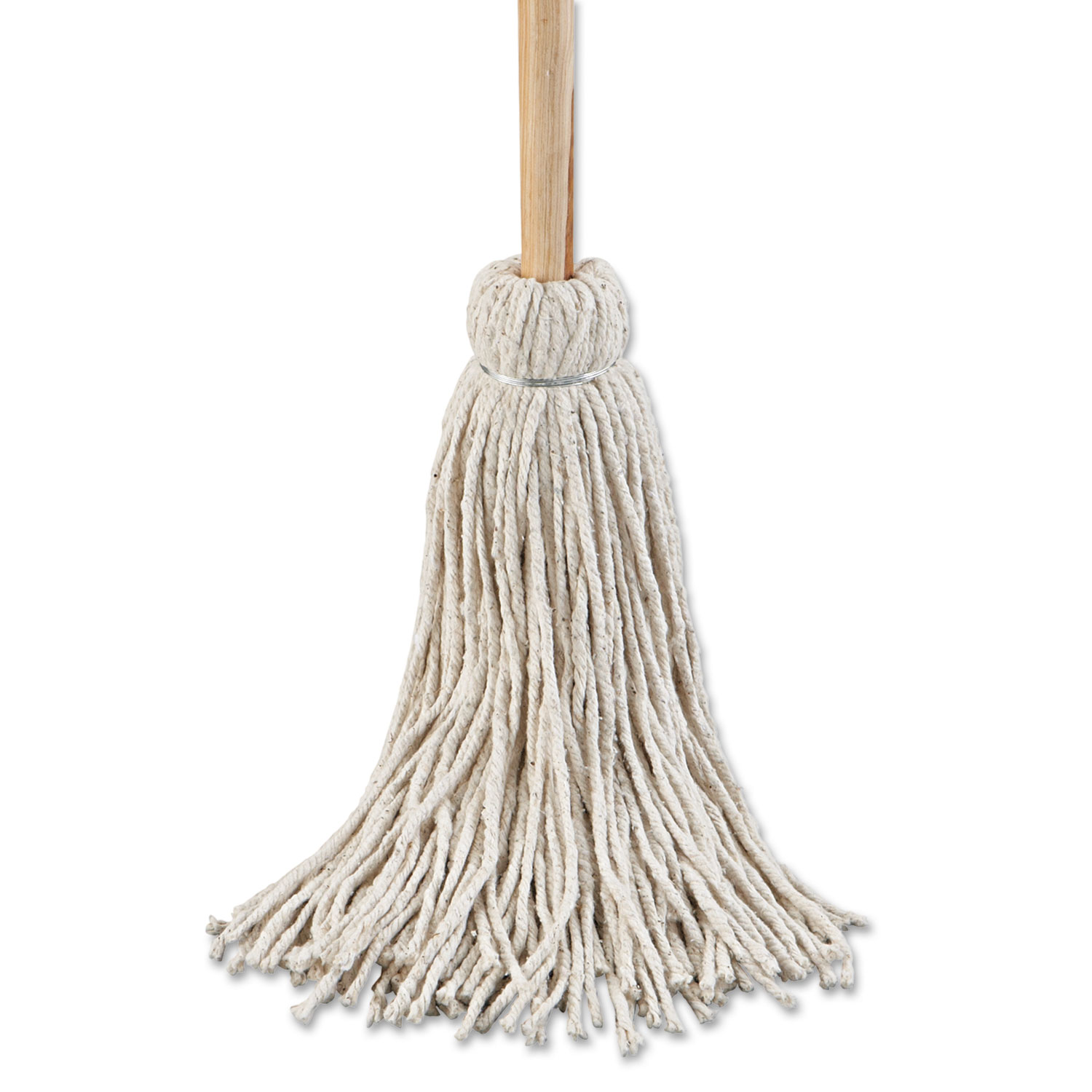 Deck Mop; 54 Wooden Handle, 24oz Cotton Fiber Head, 6/Pack