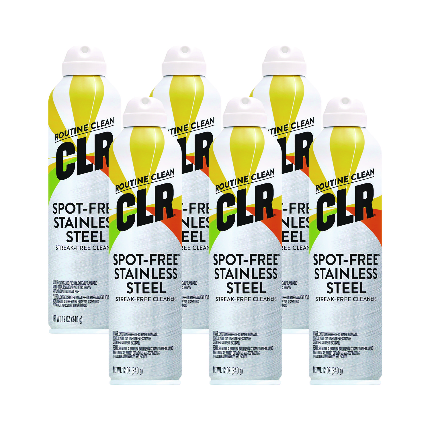 Spot-Free Stainless Steel Cleaner, Citrus, 12 oz Can, 6/Carton