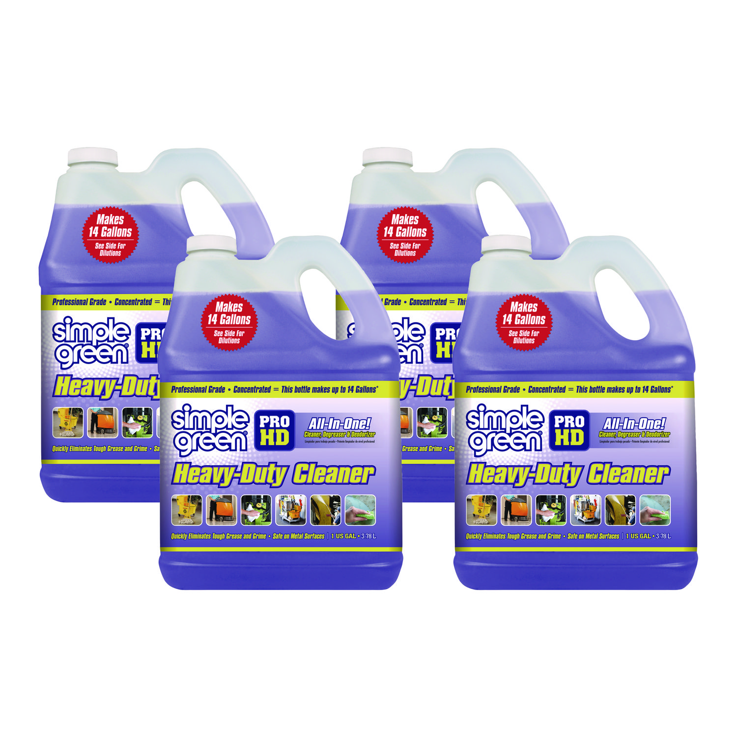 Pro HD Heavy-Duty Cleaner, Unscented, 1 gal Bottle, 4/Carton