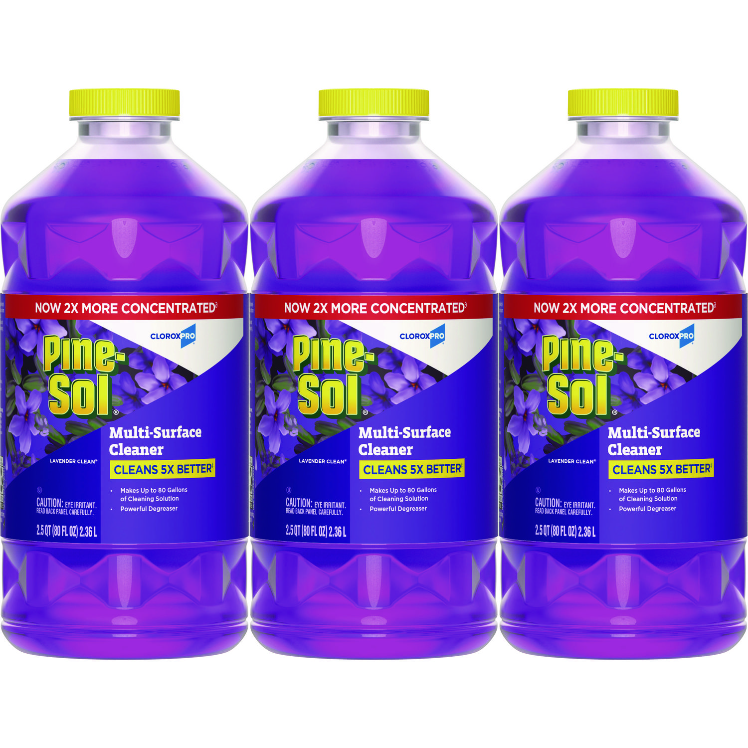 Pine-Sol® CloroxPro Multi-Surface Cleaner Concentrated, Lavender Clean Scent, 80 oz Bottle, 3/Carton