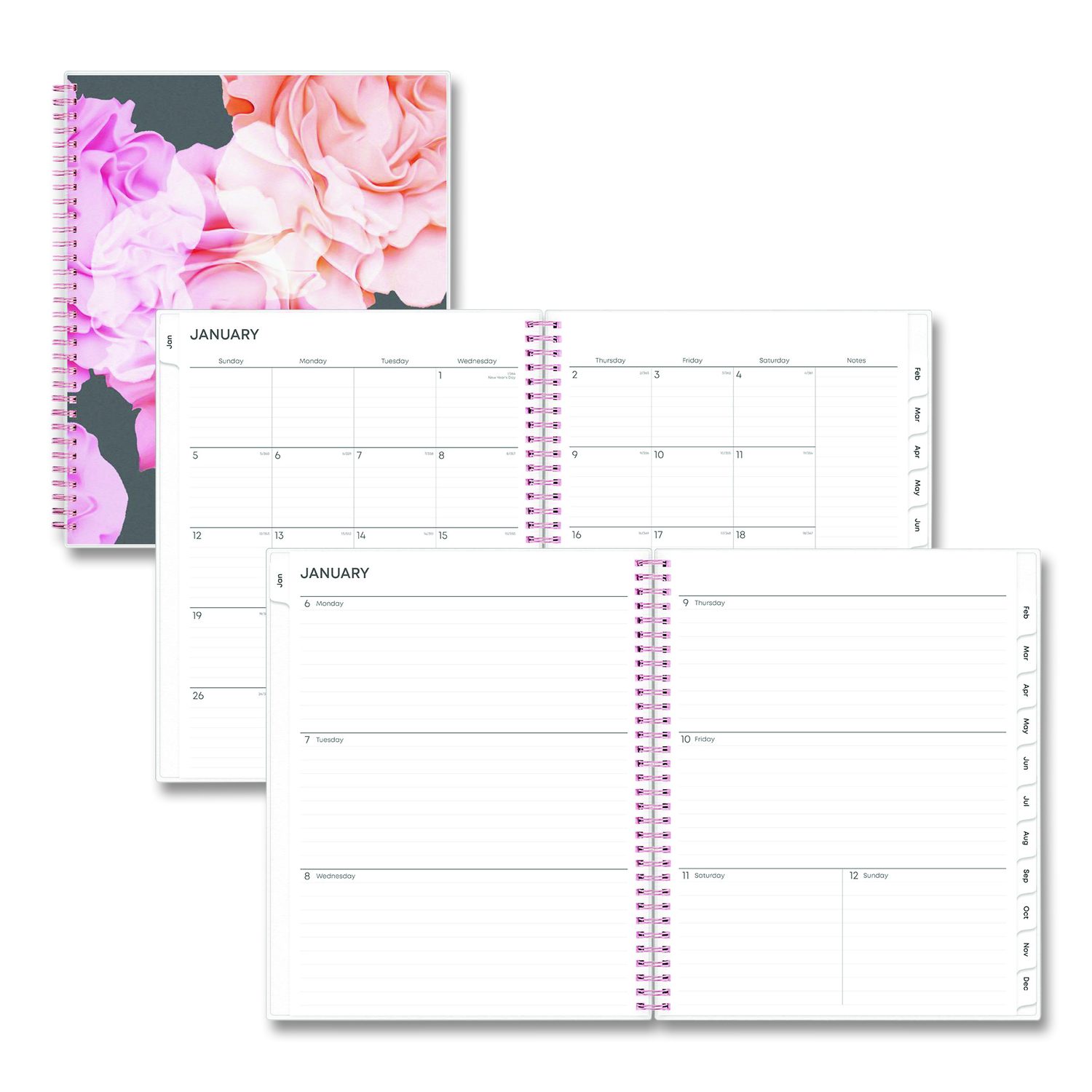 Blue Sky® Day Designer Secret Garden Mint Frosted Weekly/Monthly Planner, Floral Artwork, 11 X 8.5, 12-Month (Jan To Dec): 2026 ;