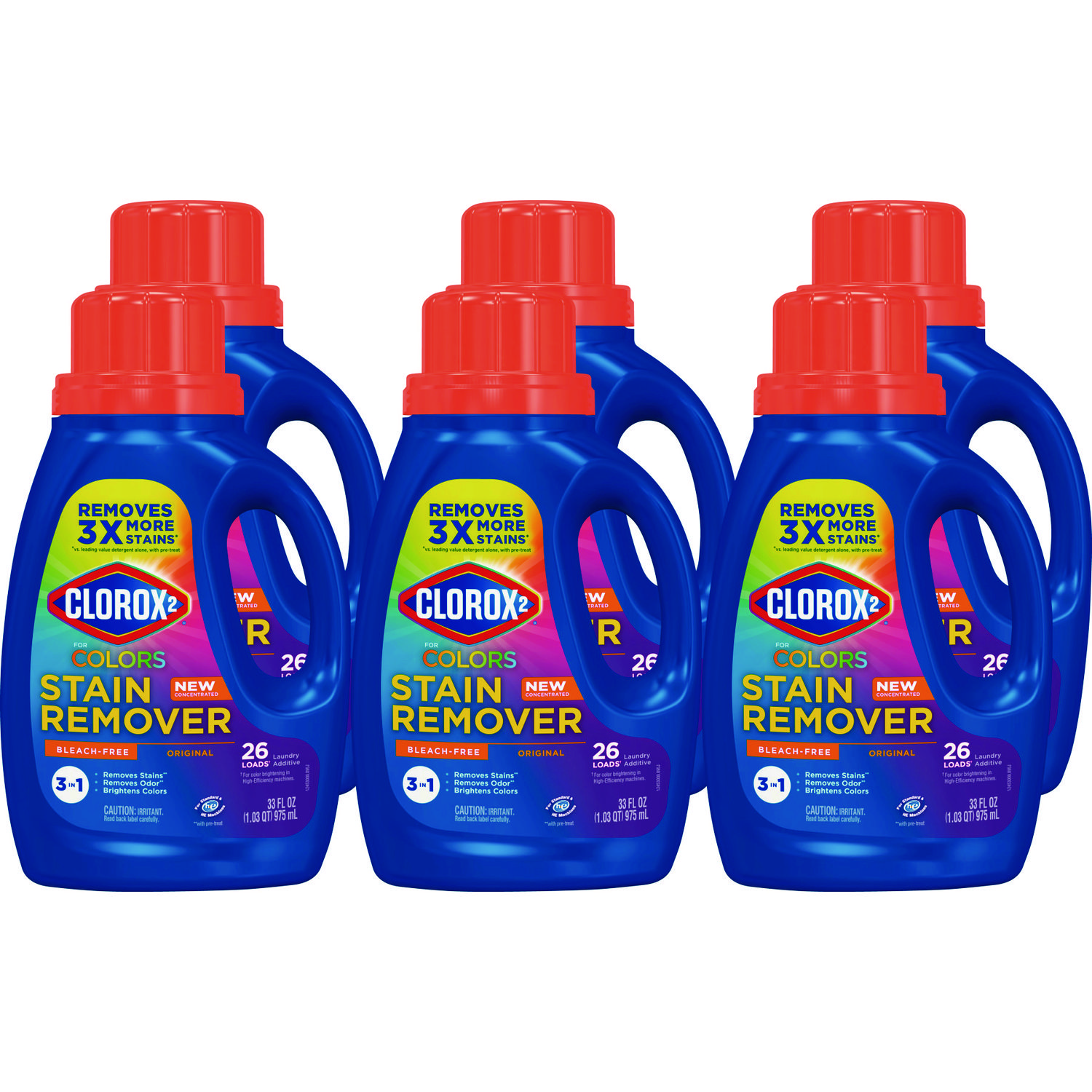 For Colors Stain Remover and Laundry Additive, Bleach Free, Original, 33 oz Bottle, 6/Carton