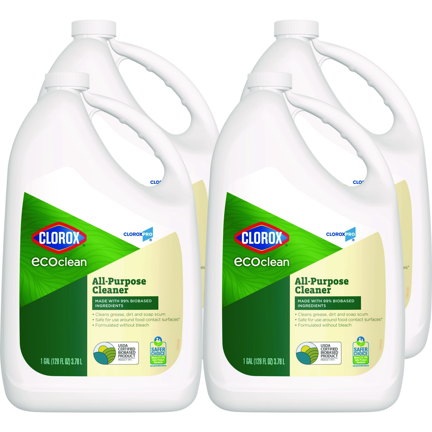 Clorox Pro EcoClean All-Purpose Cleaner, Unscented, 128 oz Bottle, 4/Carton