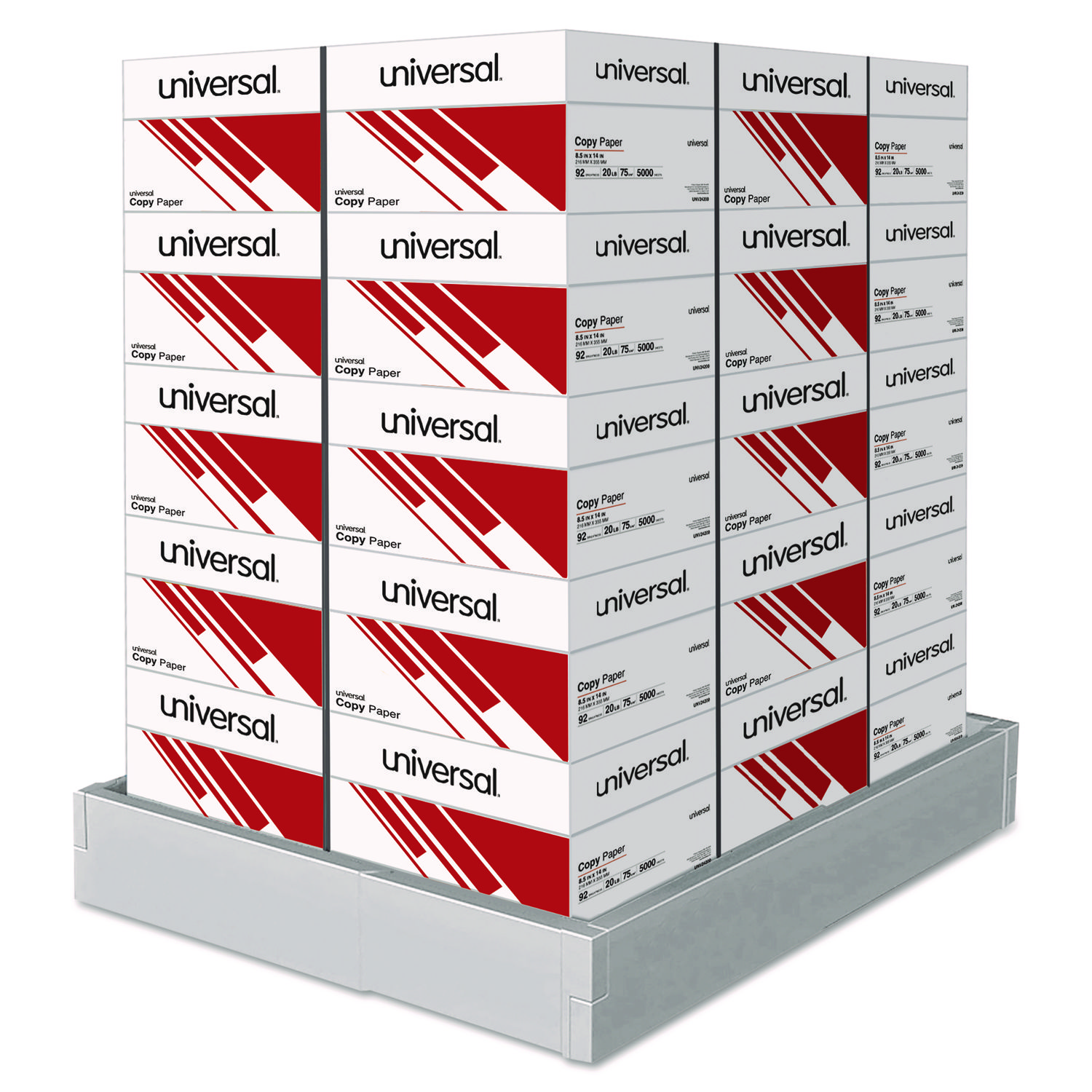 Legal Size Copy Paper, 92 Bright, 20 lb Bond Weight, 8.5 x 14, White, 500 Sheets/Ream, 10 Reams/Carton, 30 Cartons/Pallet