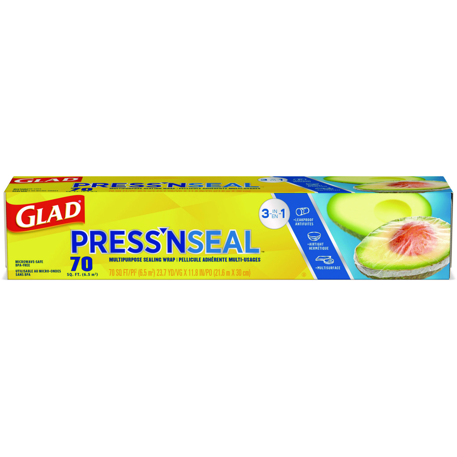 Press’n Seal Food Plastic Wrap, 70 Square Foot Roll, 12 Rolls/Carton