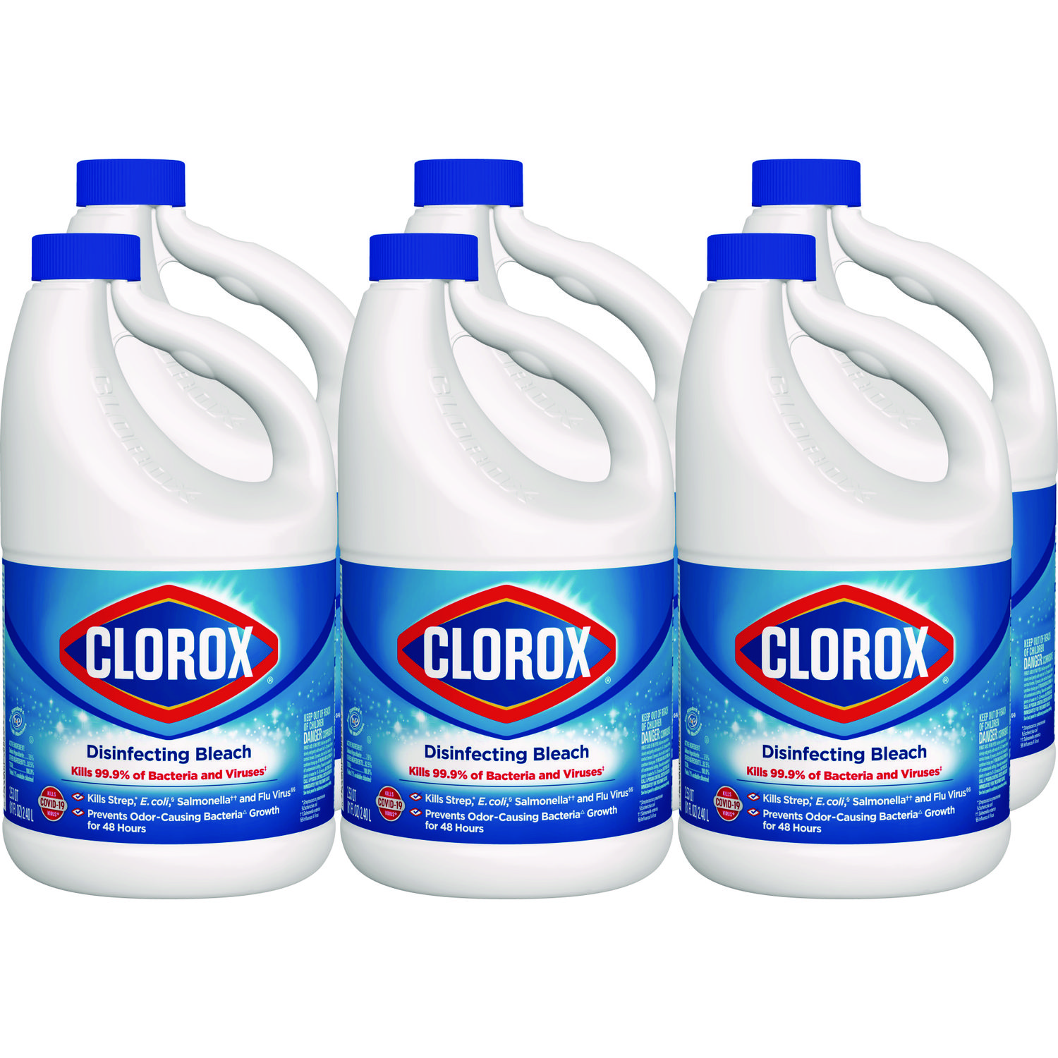 Concentrated Regular Disinfecting Bleach, 81 oz Bottle, 6/Carton