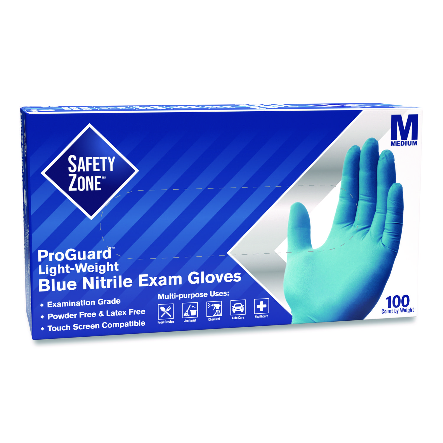 ProGuard Nitrile Gloves, Powder-Free, Medium, mil (Palm),