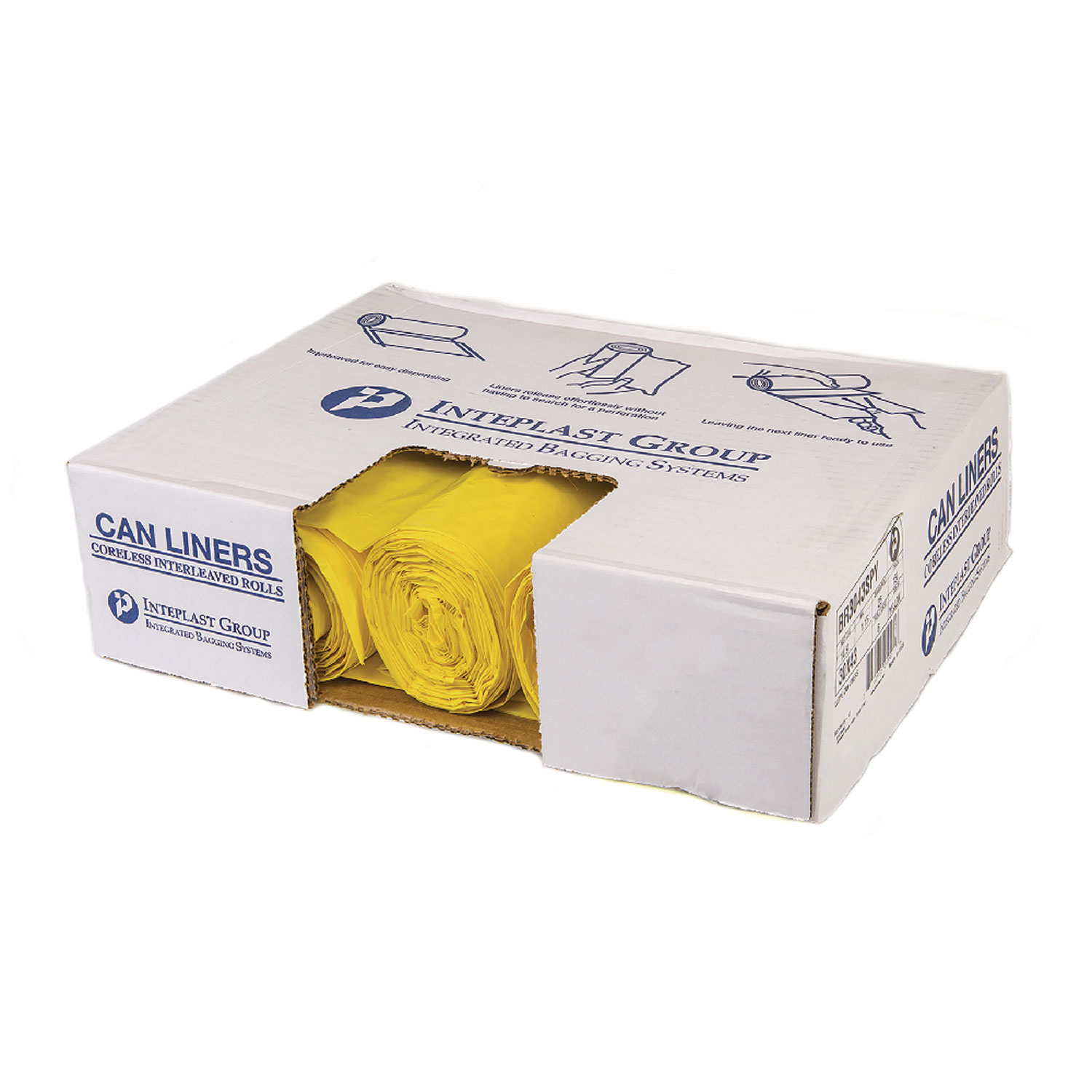 Low-Density Commercial Can Liners, Infectious Waste Biohazard, 30 gal, 1.15 mil, 30″ x 43″, Yellow, 25 Bags/Roll, 6 Rolls/CT