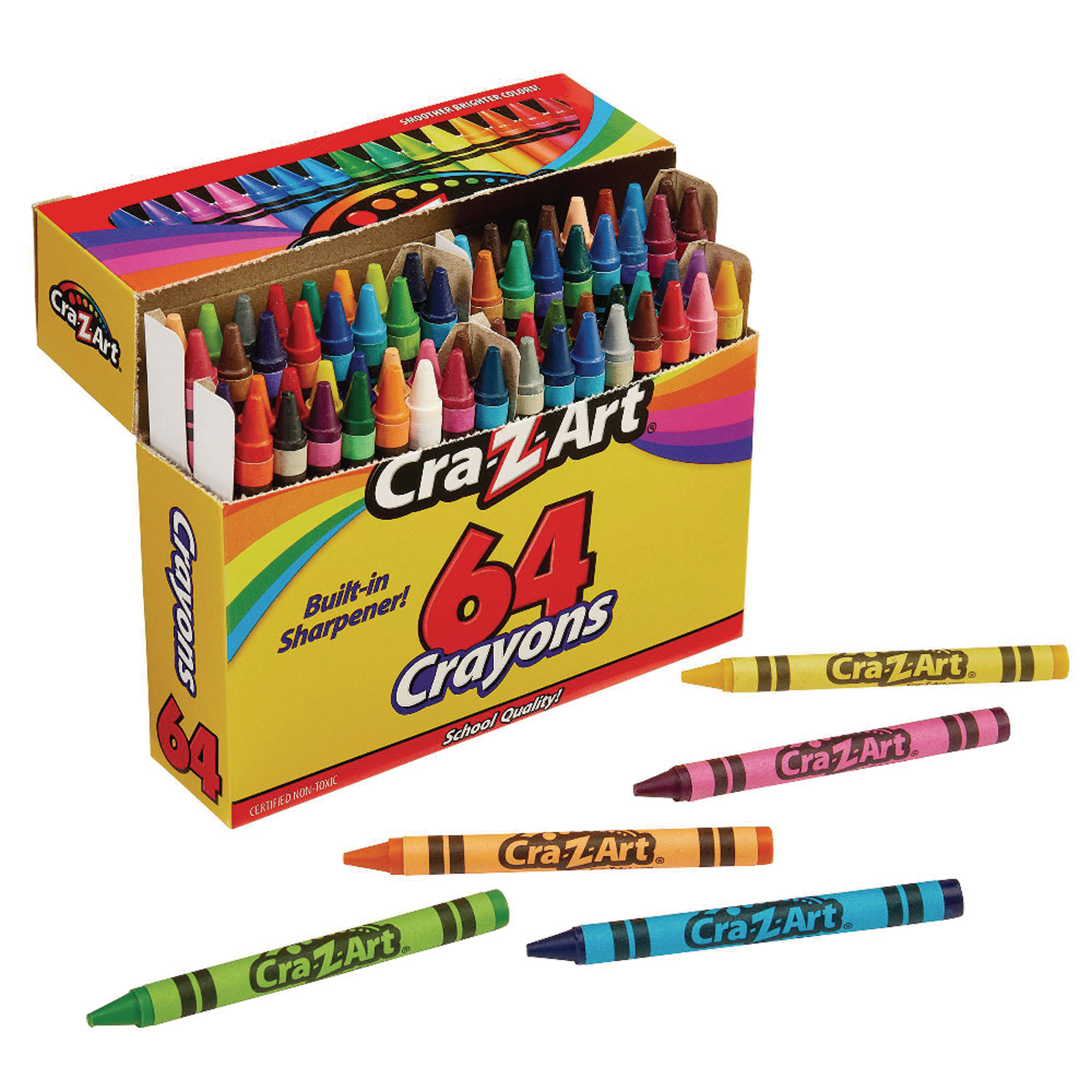 crayon品 Crayons, 64 Assorted Colors, 64/Pack | Cra-Z-Art MPN #10202WM16
