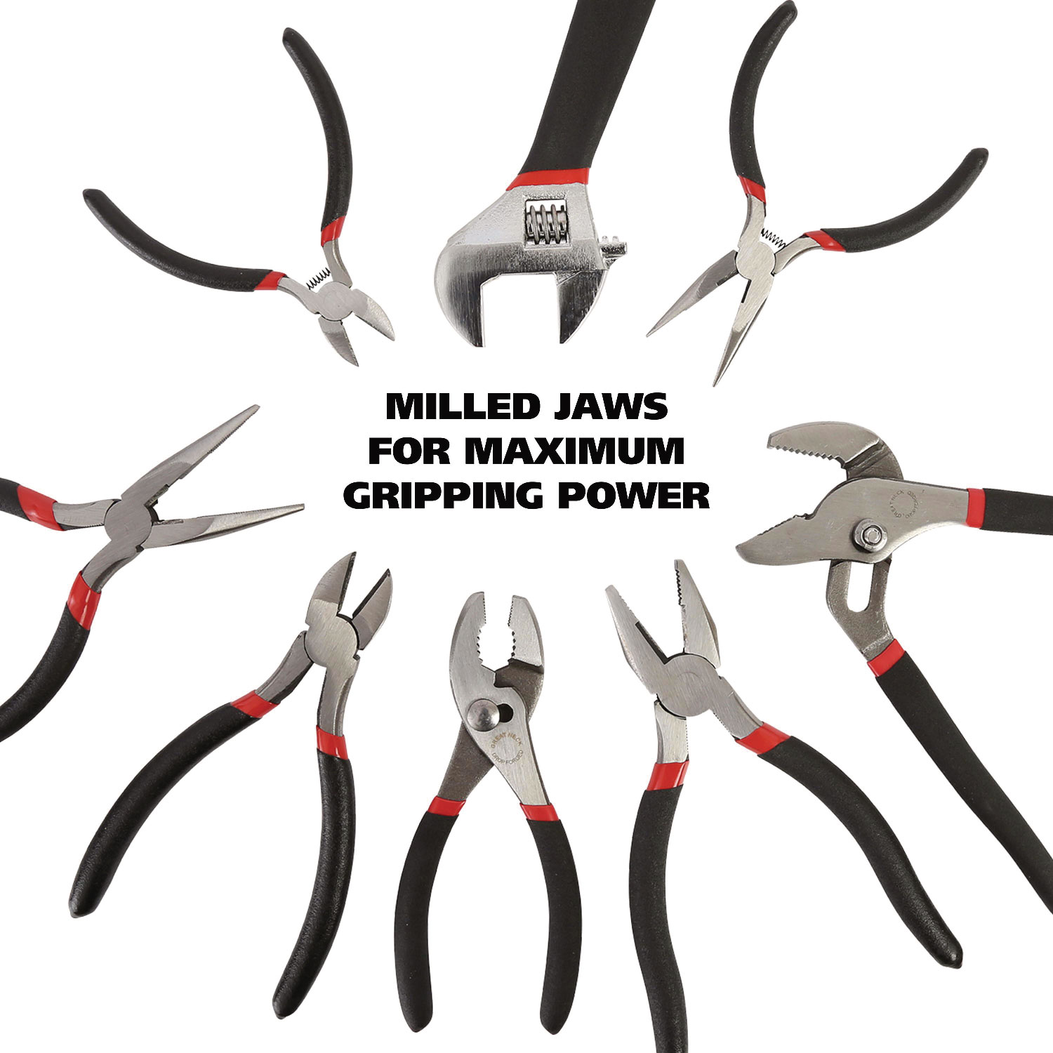 GNS 87900 Great Neck 8-Piece Steel Plier and Wrench Tool Set