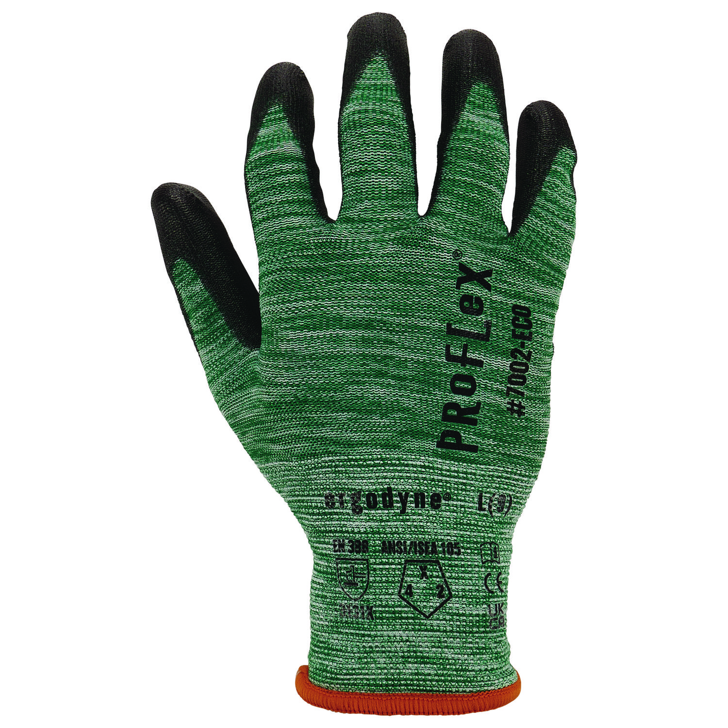 ProFlex 7002-ECO Recycled PU Coated Gloves, Green, X-Small, Pair