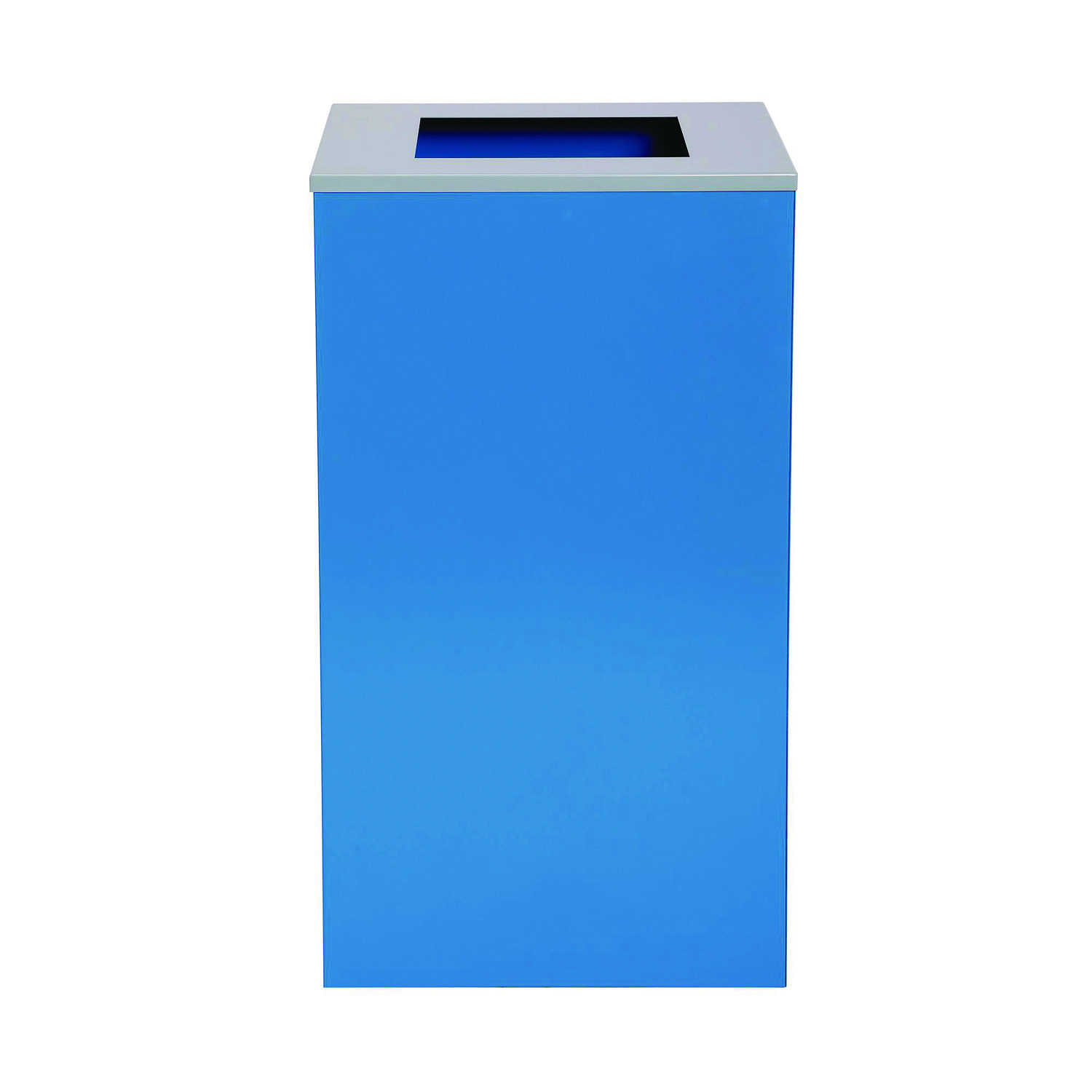 29 Gallon Trash/Recycling Cans, Steel, Blue Can with Square Lid