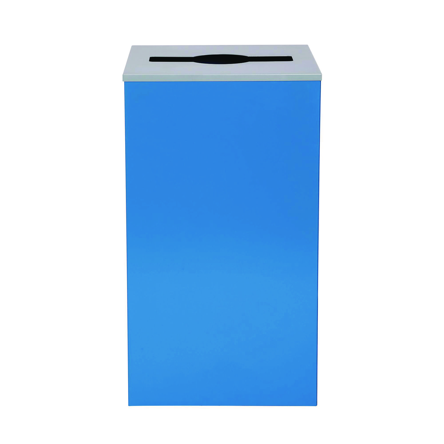 29 Gallon Trash/Recycling Cans, Steel, Blue Can with Mixed Lid