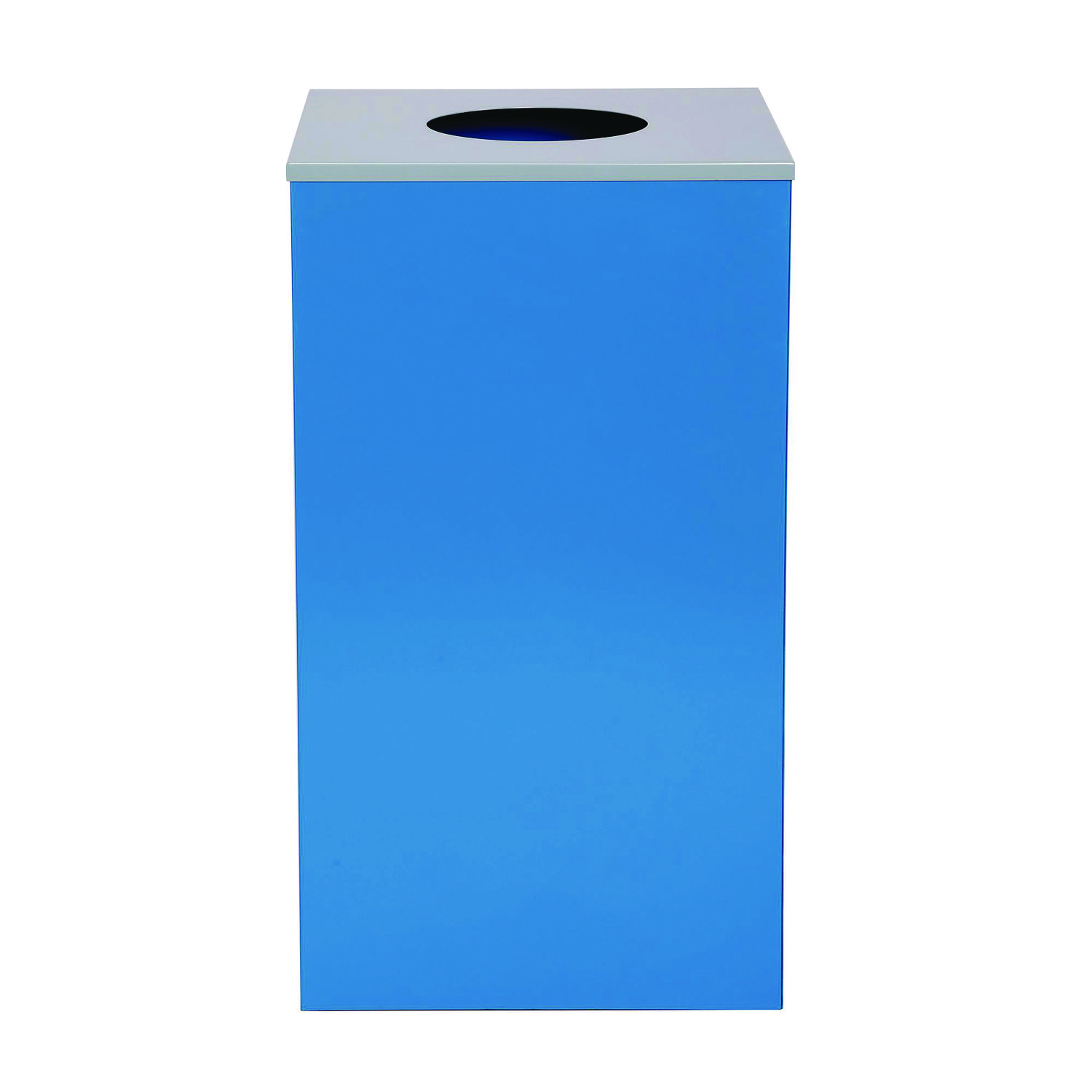 29 Gallon Trash/Recycling Cans, Steel, Blue Can with Circle Lid