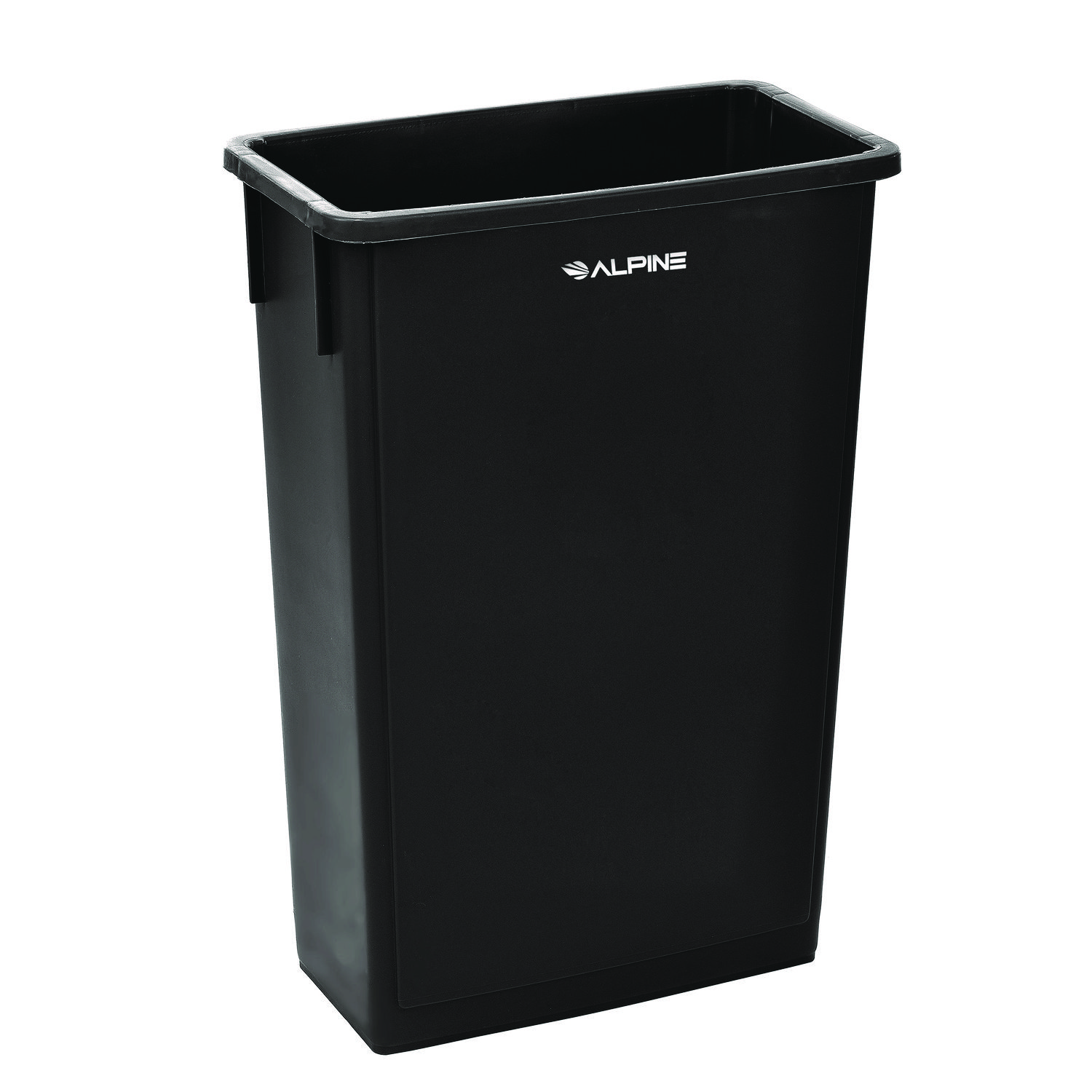 Slim 23 Gallon Indoor Trash Can, Plastic, Black