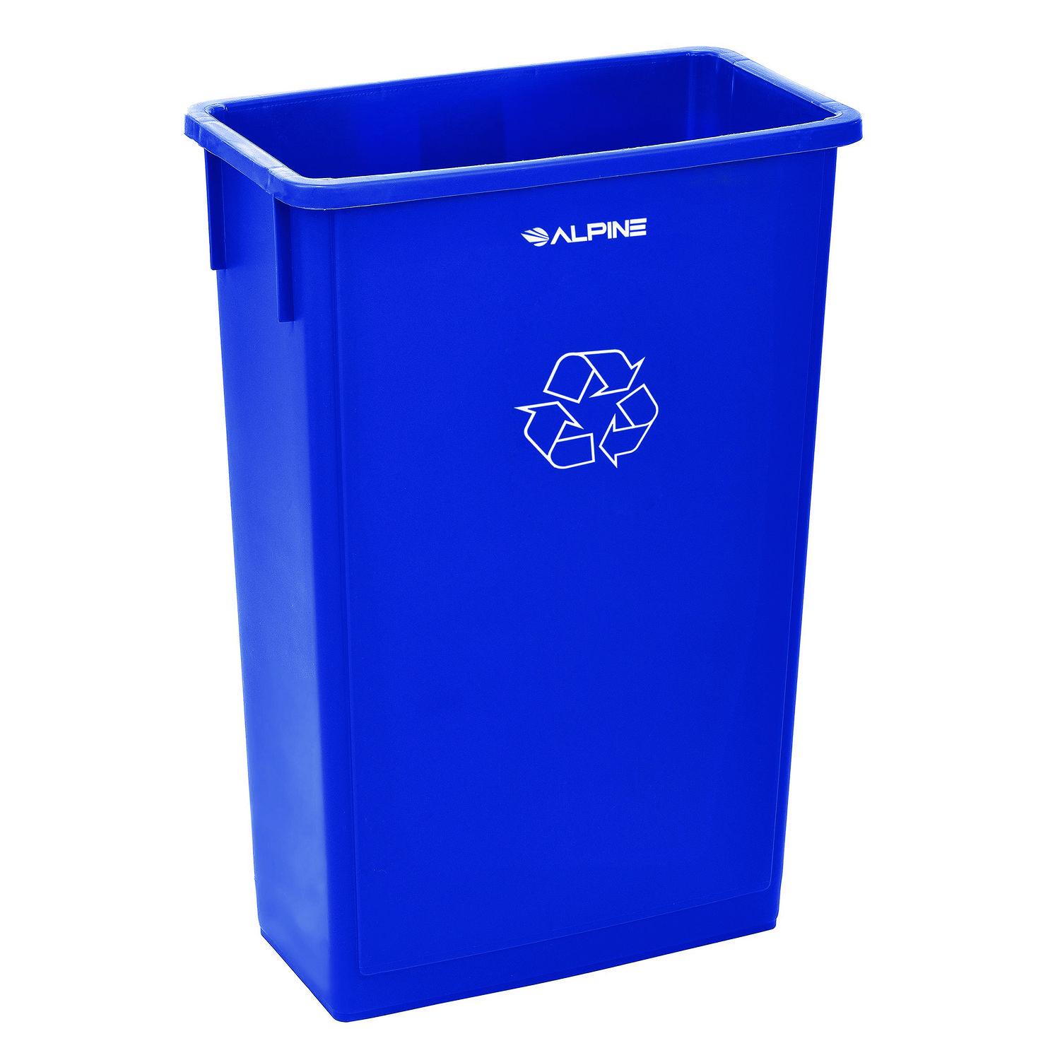 Slim 23 Gallon Recycling Bin, Plastic, Blue