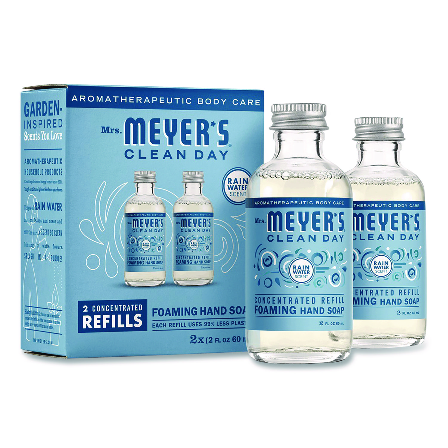 Mrs. Meyer's® Clean Day Concentrated Foaming Hand Soap Dispenser Refill, Rain Water, 2 oz Bottle, 2/Pack