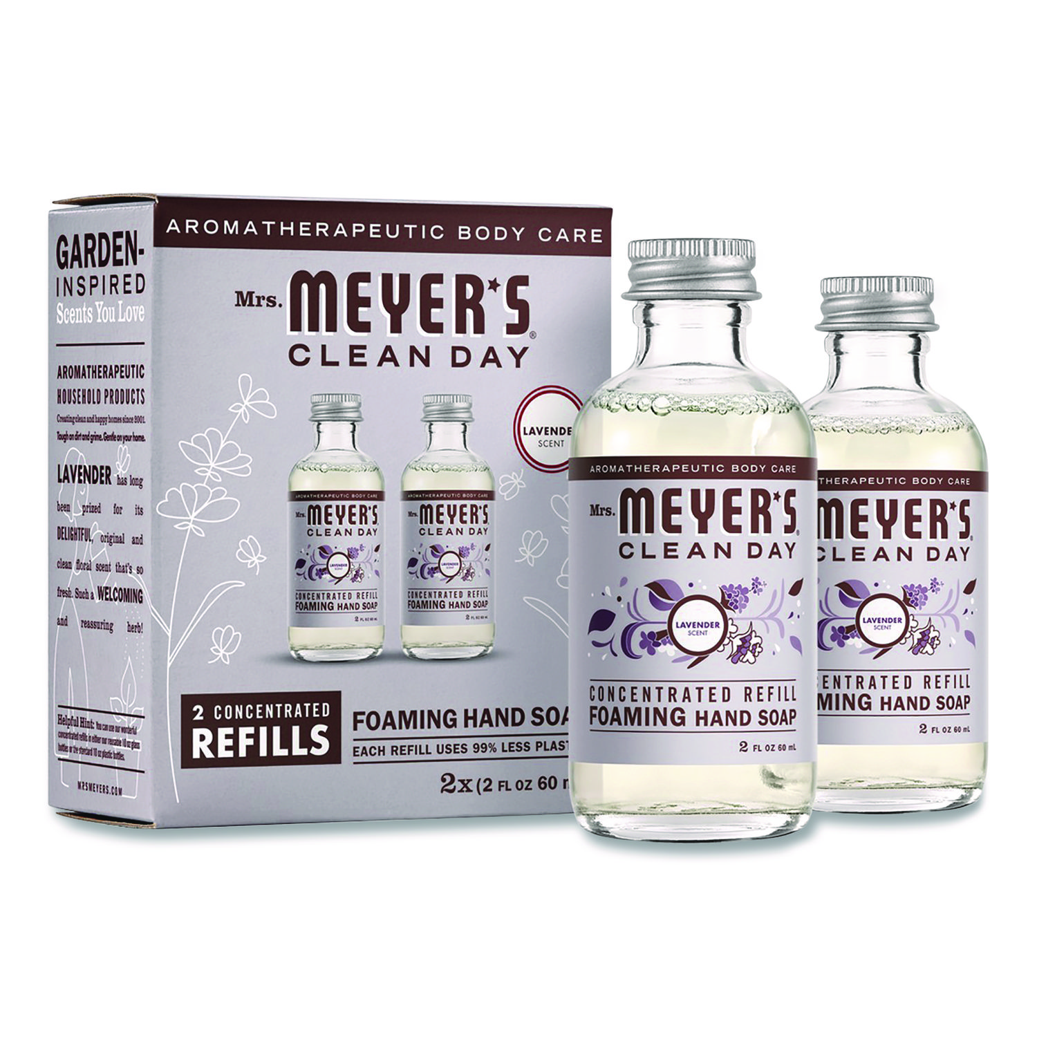 Mrs. Meyer's® Clean Day Concentrated Foaming Hand Soap Dispenser Refill, Lavender, 2 oz Bottle, 2/Pack