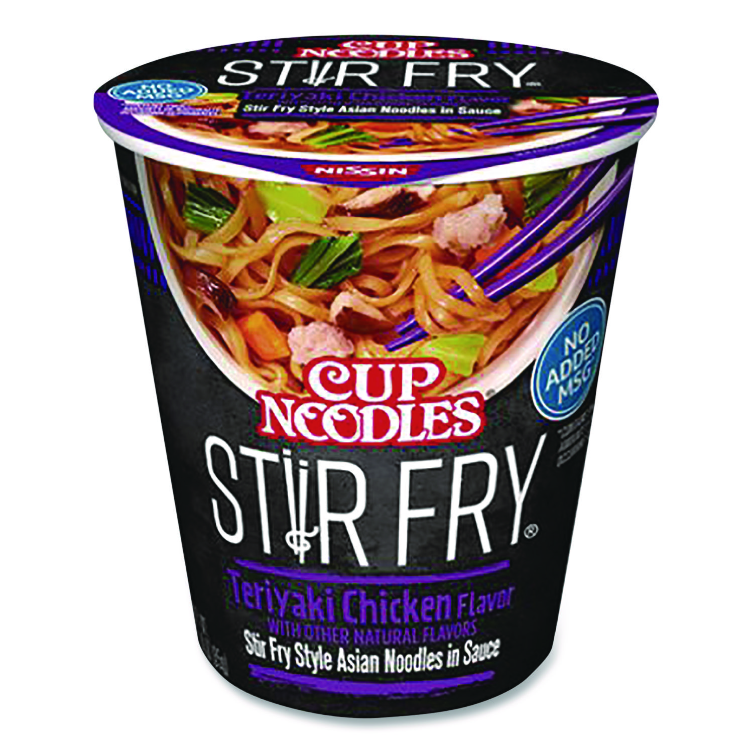 Nissin® Cup Noodles Stir Fry, Teriyaki Chicken, 3 oz Cup, 6/Carton