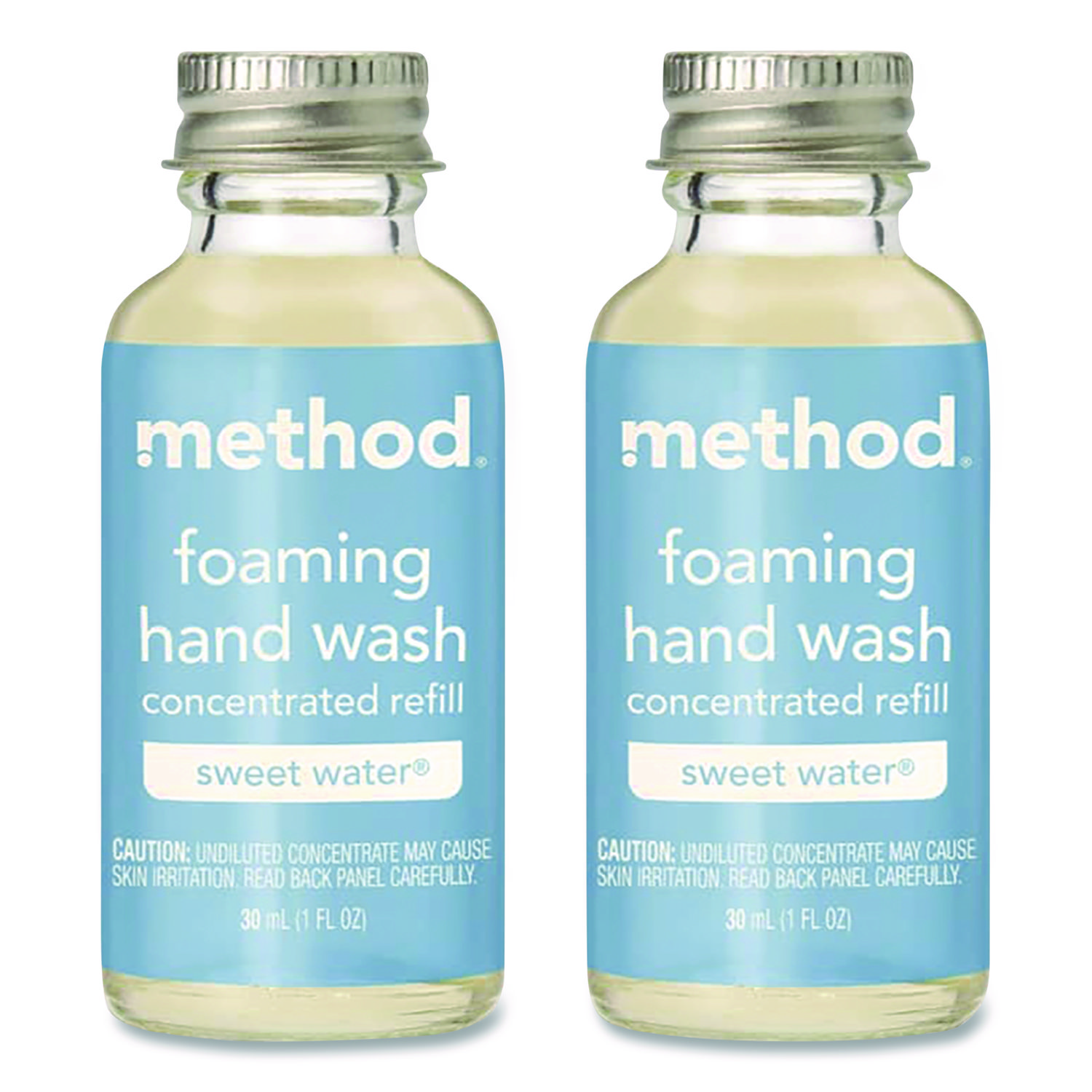 Method® Refill + Reuse Foaming Hand Soap Refill, Sweetwater, 1 oz Refill Bottle, 2/Pack