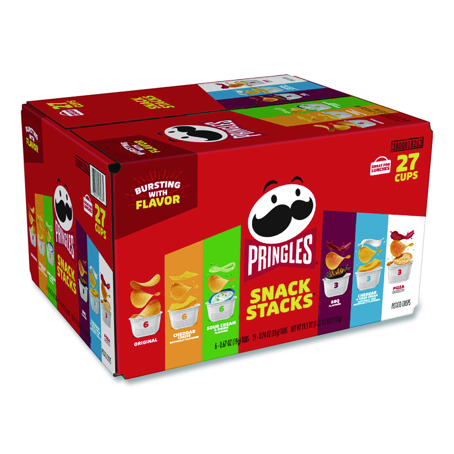 Pringles® Snack Stack Variety Pack Crisps, (6) 0.67 and (21) 0.74 oz/Tubs, 27/Carton