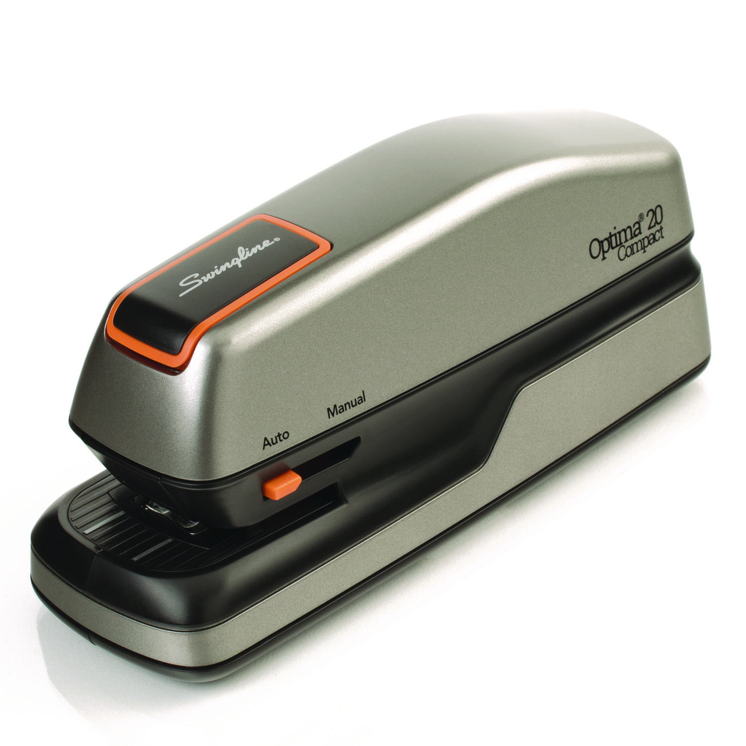 Optima Grip Electric Stapler, 20-Sheet Capacity, Black/Silver