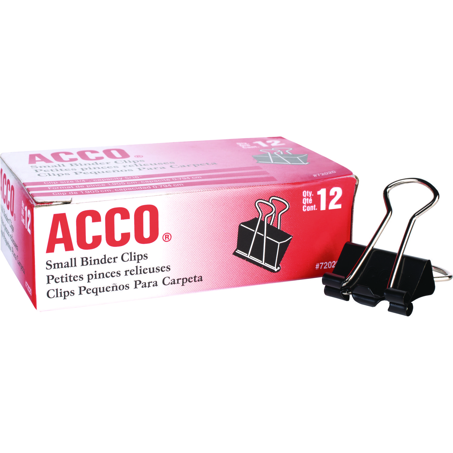 Binder Clips, Medium, Black/Silver, Dozen