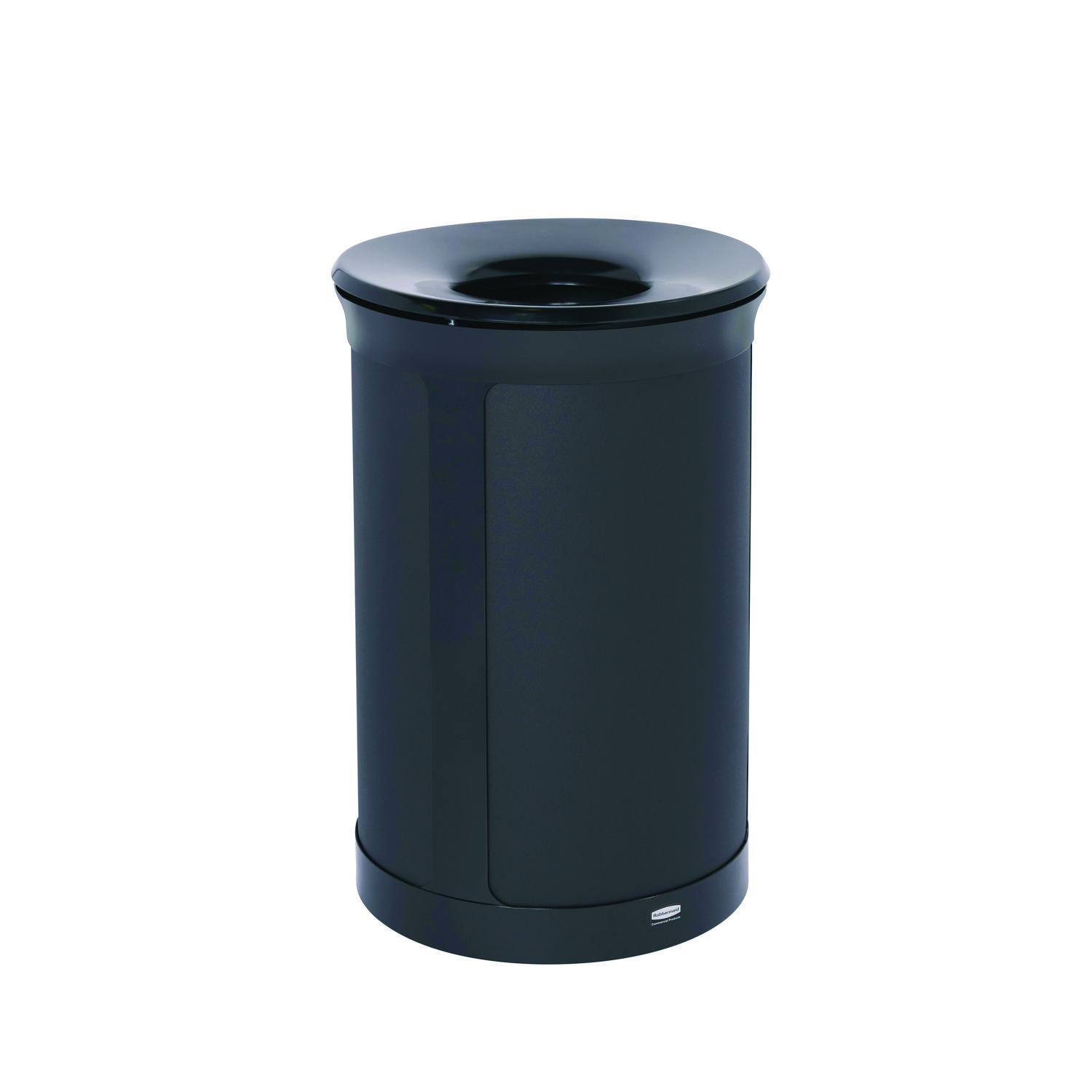 ENHANCE Series Waste Receptacle, 33 gal, Metal, Jet Black Metallic