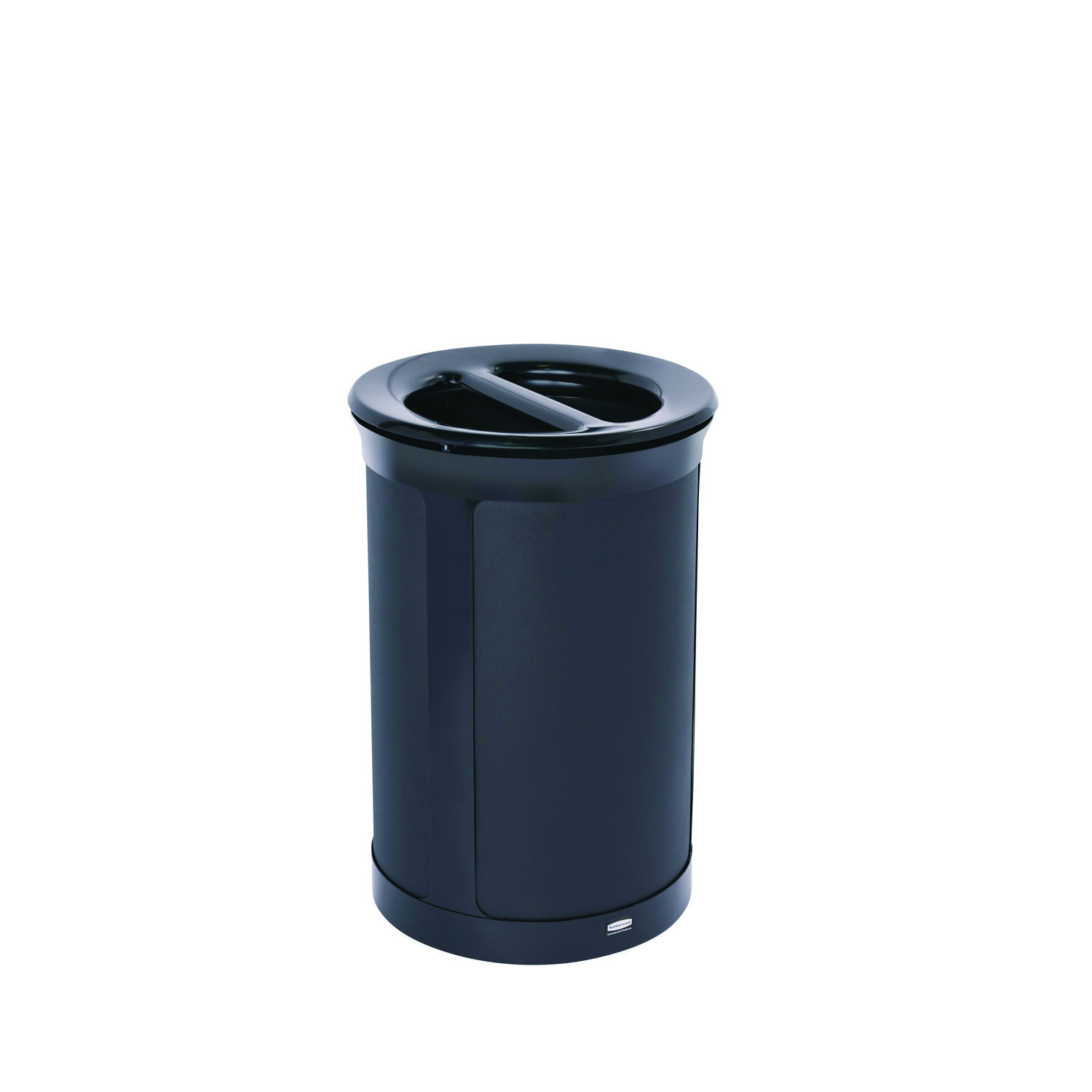 ENHANCE Series Waste Receptacle, Dual Top Hole, 23 gal, Metal, Jet Black Metallic