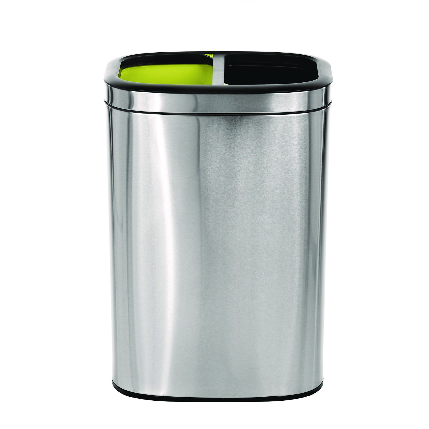 10.5 Gallon Stainless Steel Open Top Dual Compartment Trash Can