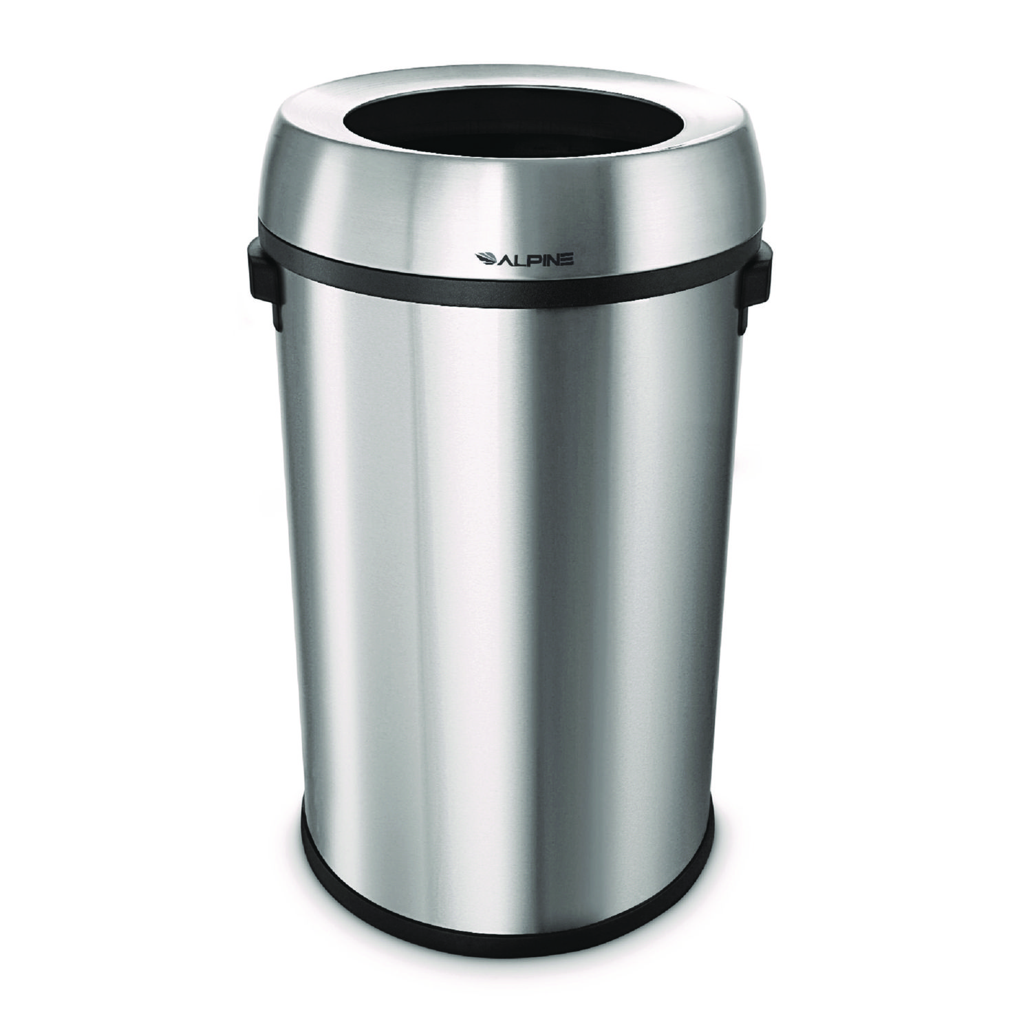 17 Gallon Stainless Steel Heavy-Gauge Brushed Open Top Commercial Trash Can