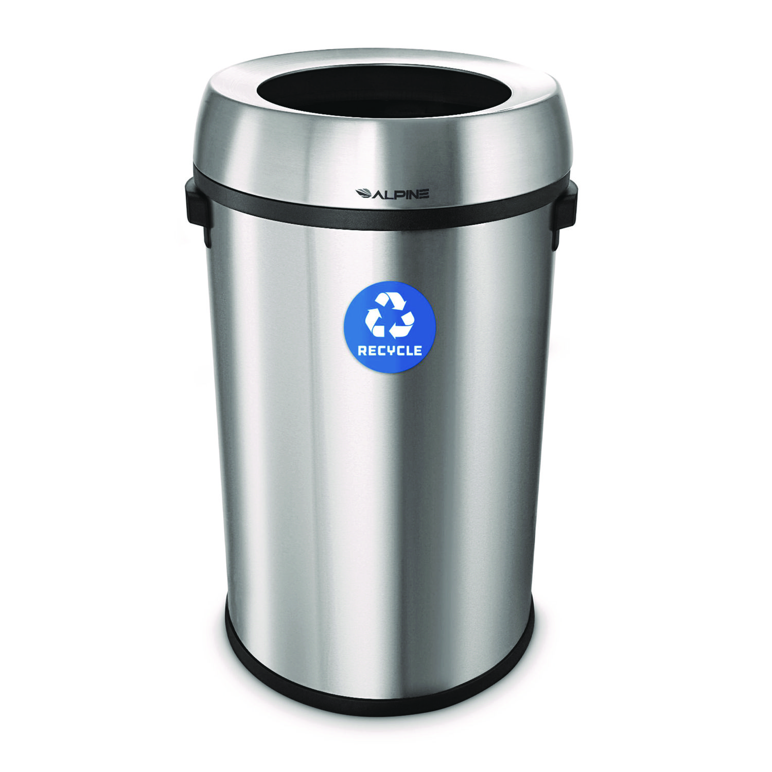 17 Gallon Stainless Steel Open Top Recycling Bin Receptacle