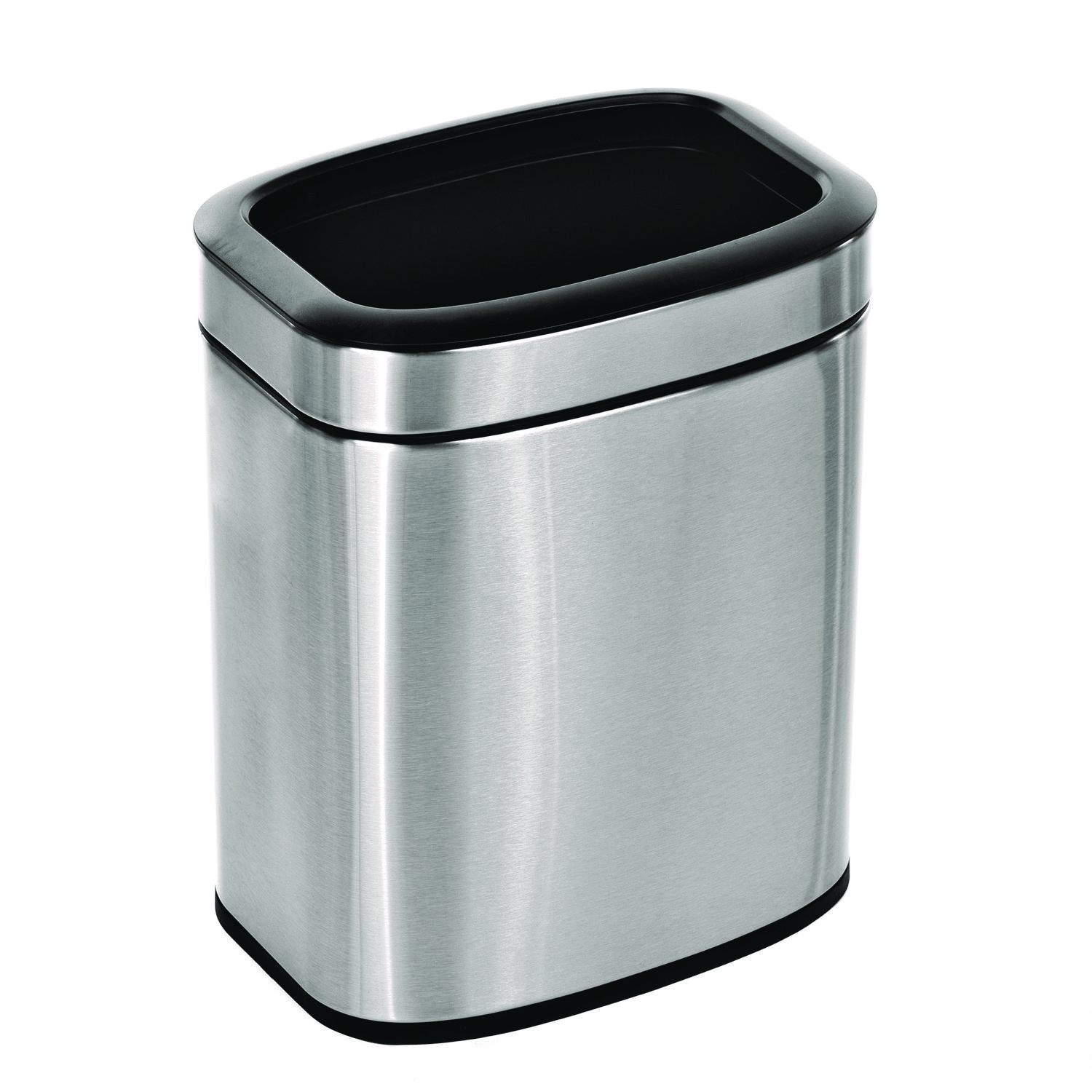 Stainless Steel Rectangular Liner Open Top Trash Can, 2.6 gal, Brushed Stainless Steel