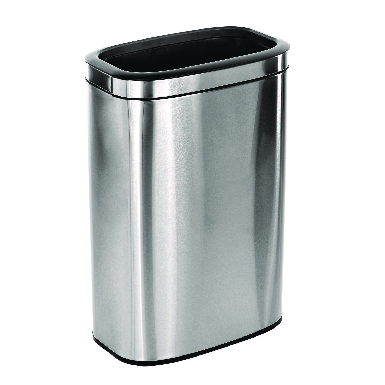 Stainless Steel Rectangular Liner Open Top Trash Can, 10.5 gal, Brushed Stainless Steel