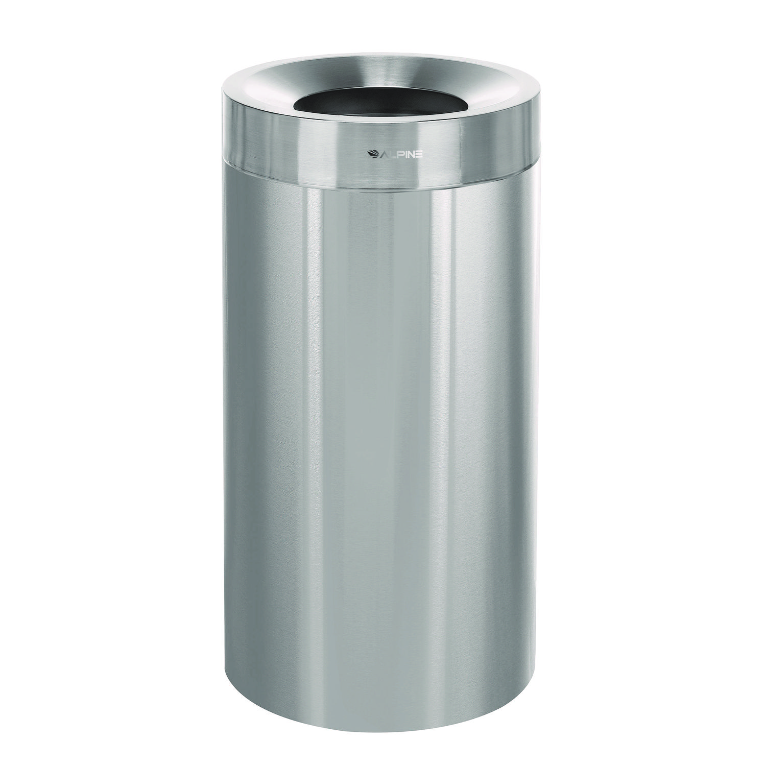 27 Gallon Stainless Steel Commercial Indoor Trash Can, Brushed Stainless Steel