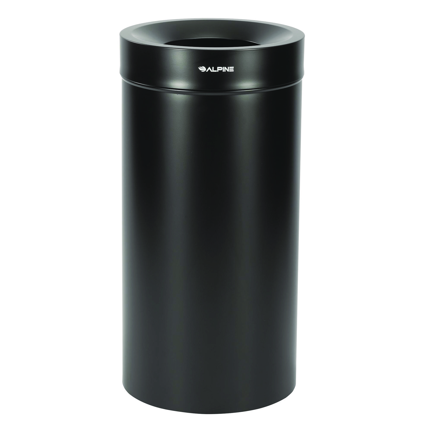 27 Gallon Stainless Steel Commercial Indoor Trash Can, Black