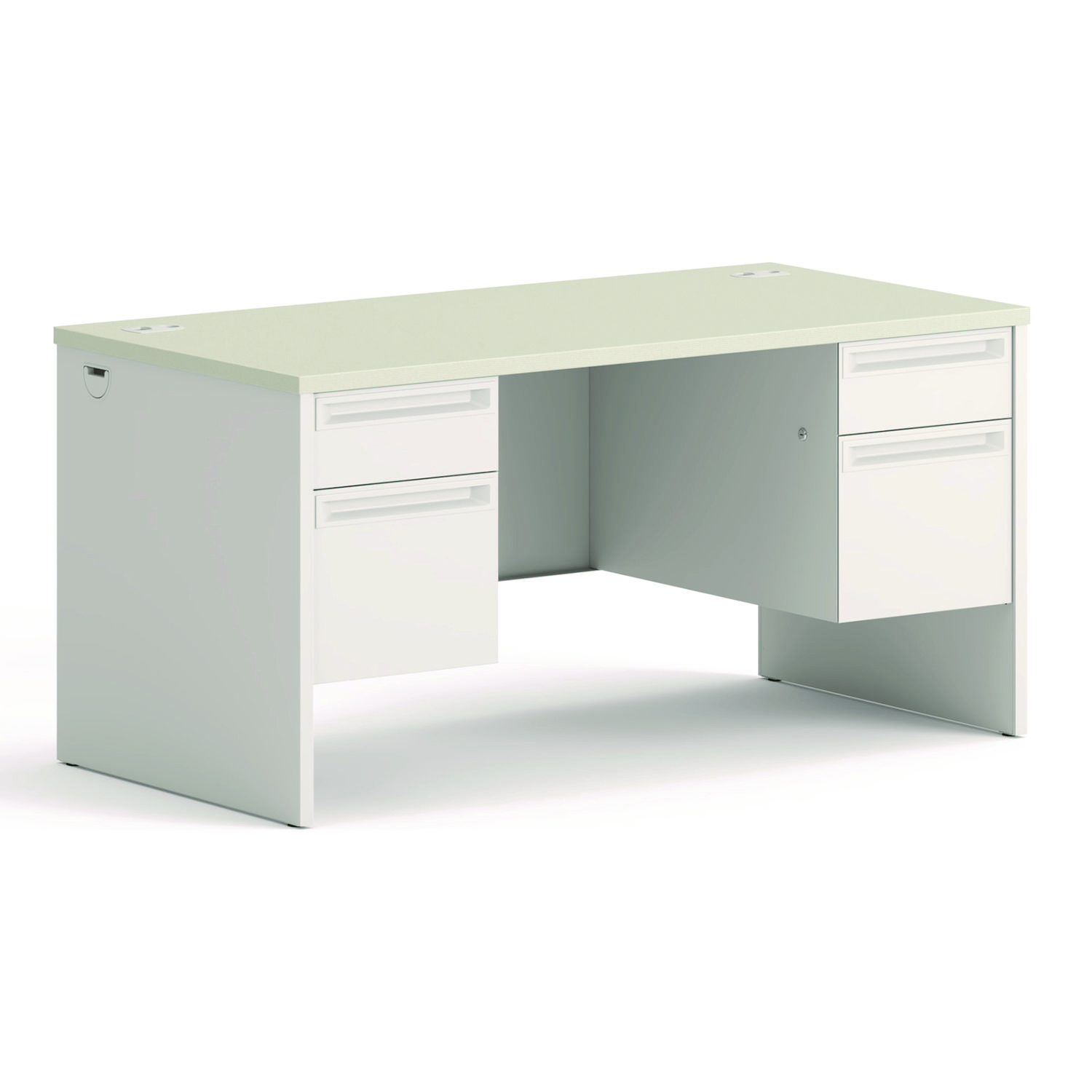 38000 Series Double Pedestal Desk, 60″ x 30″ x 30″, Light Gray/Silver