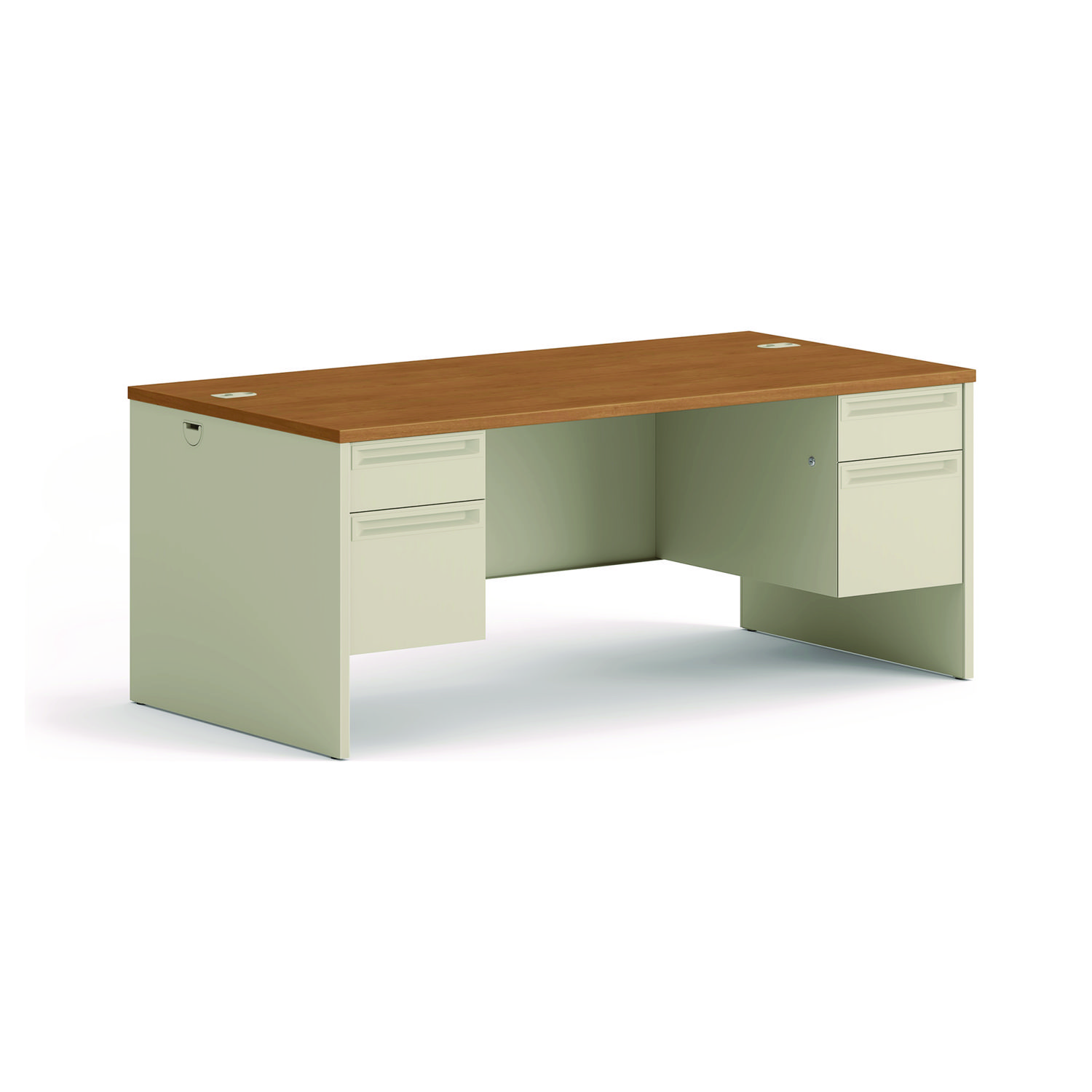 38000 Series Double Pedestal Desk, 72″ x 36″ x 29.5″, Harvest/Putty