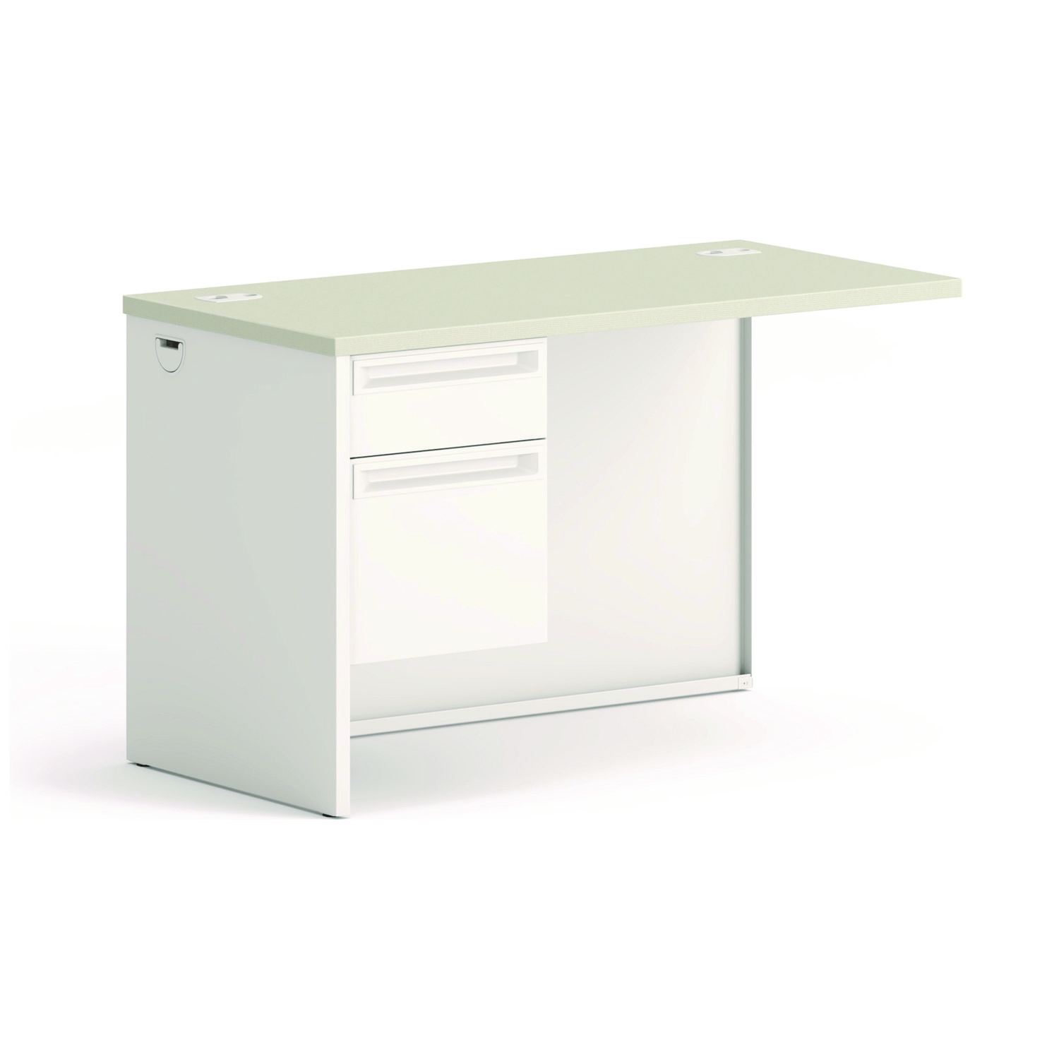 38000 Series Return Pedestal, Box/File, 26.38w x 50.38d x 31.38h, Left, Silver/Light Gray