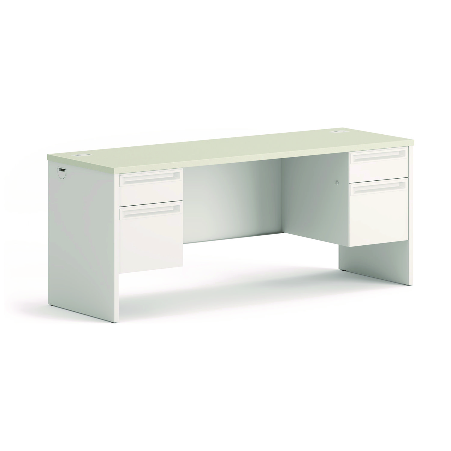 38000 Series Kneespace Credenza, 72w x 24d x 29.5h, Silver Mesh/Light Gray