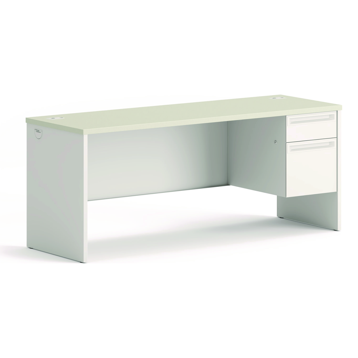 38000 Series Single Pedestal Credenza, Right, 72w x 24d x 29.5h, Silver/Gray