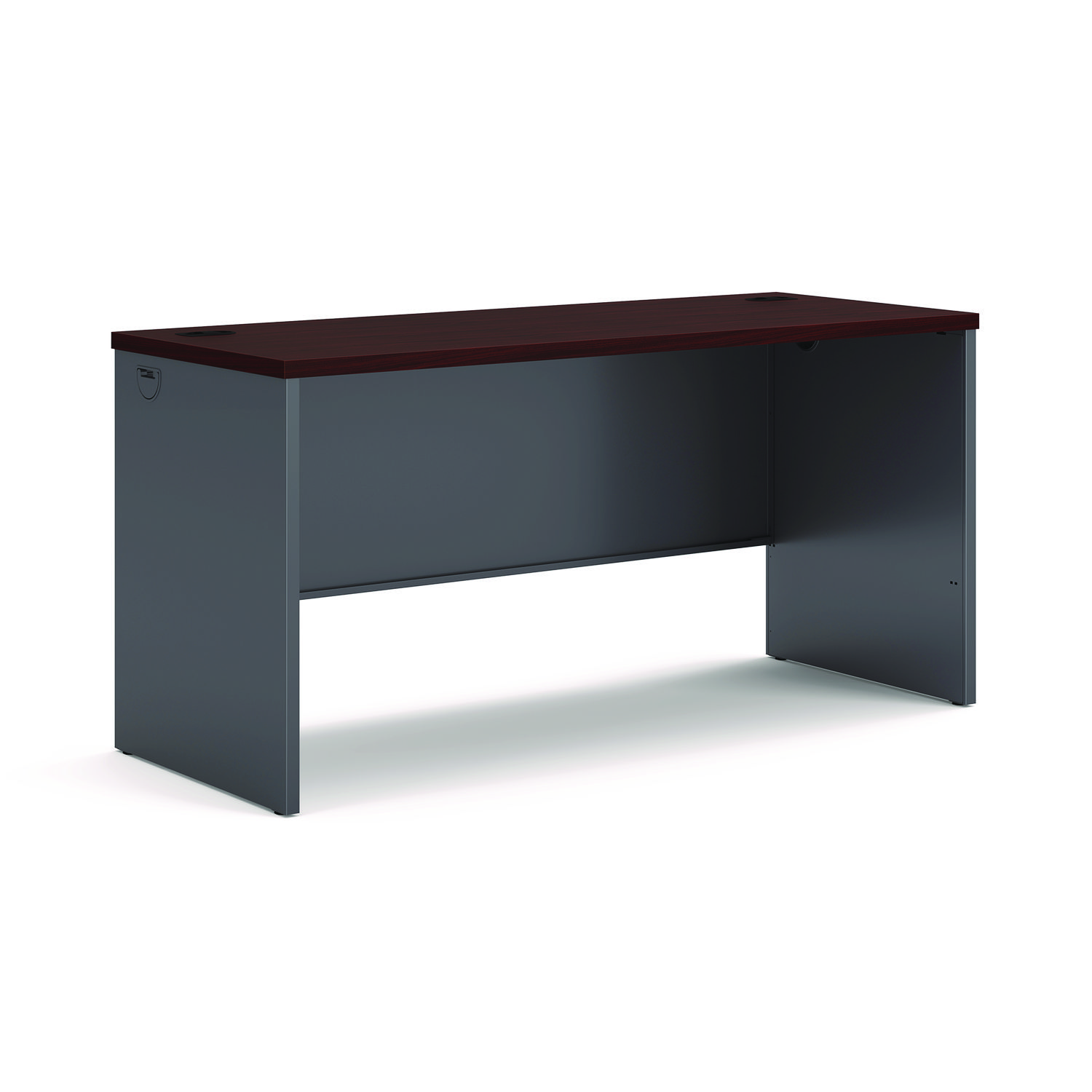 38000 Series Desk Shell, 60w x 24d x 29.5h, Mahogany/Charcoal