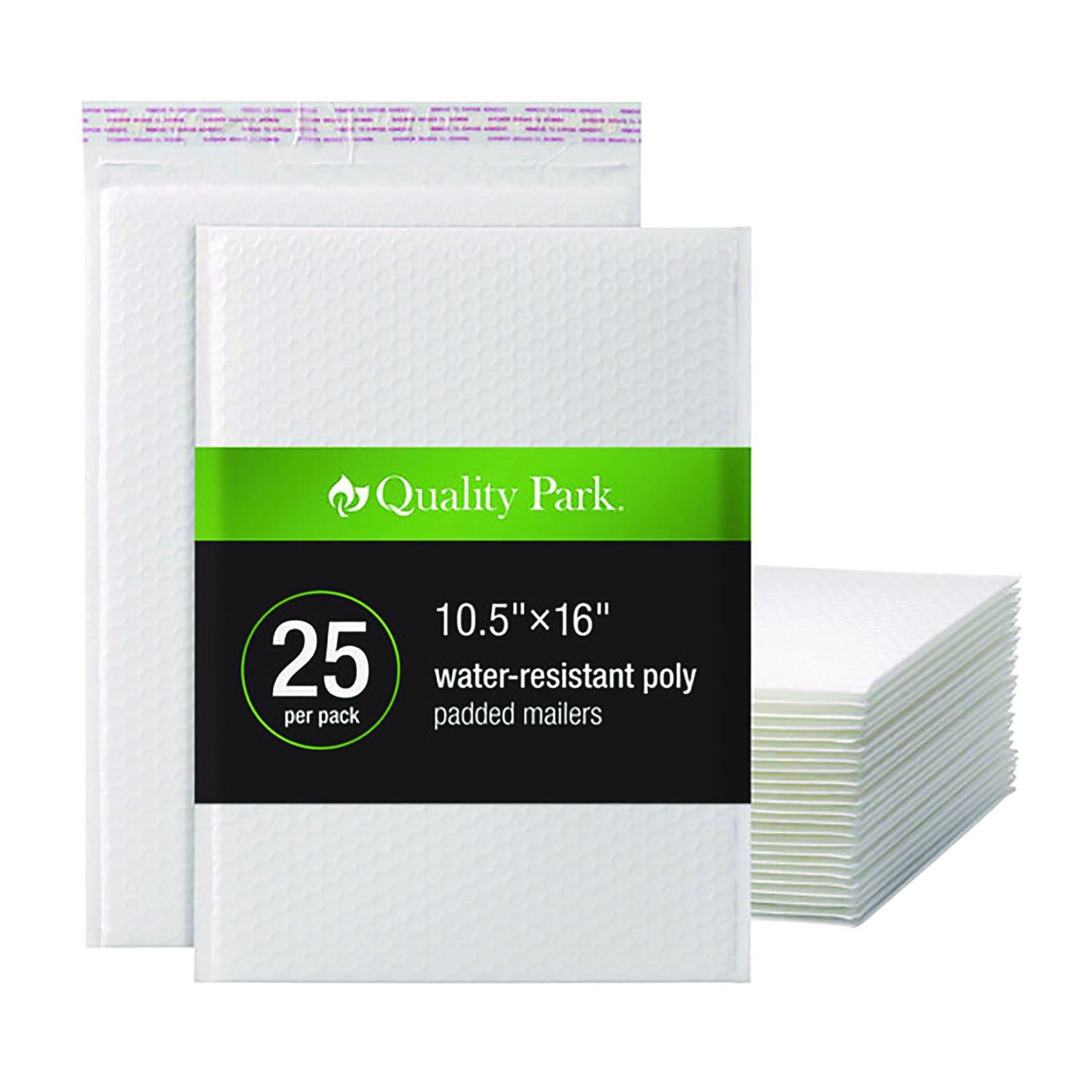 Poly Bubble Mailers, #5, Barrier Bubble Cushion, Redi-Seal Adhesive Closure, 10.5 x 15, White, 25/Pack