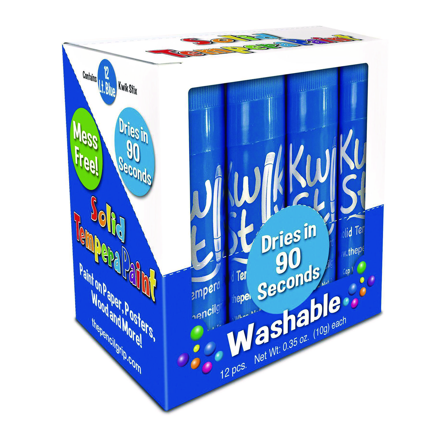 Kwik Stix Single Color Pack, 0.7″ x 3.5″, Light Blue, 12/Pack, 12 Packs/Carton