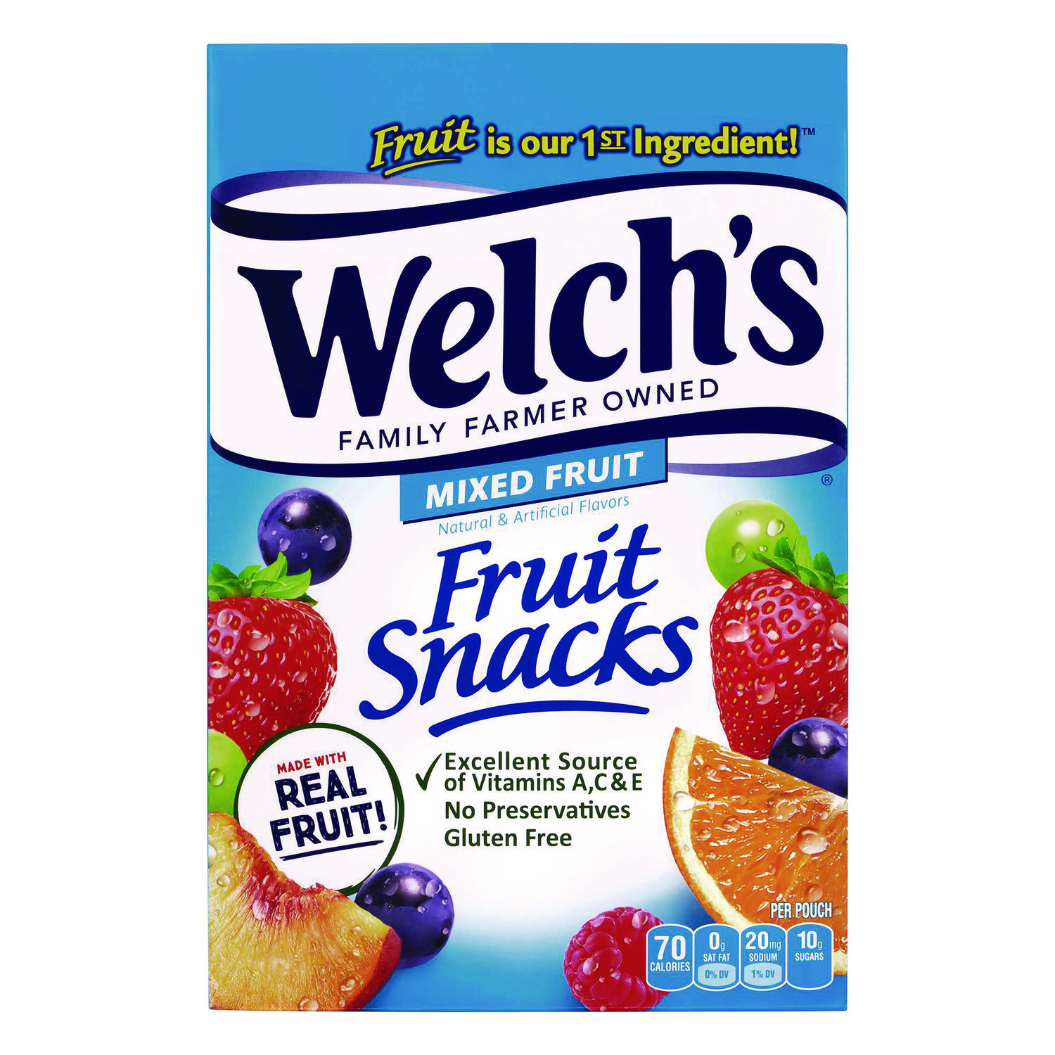 Fruit Snacks, Mixed Fruit, 0.9 oz Pouch, 40/Box