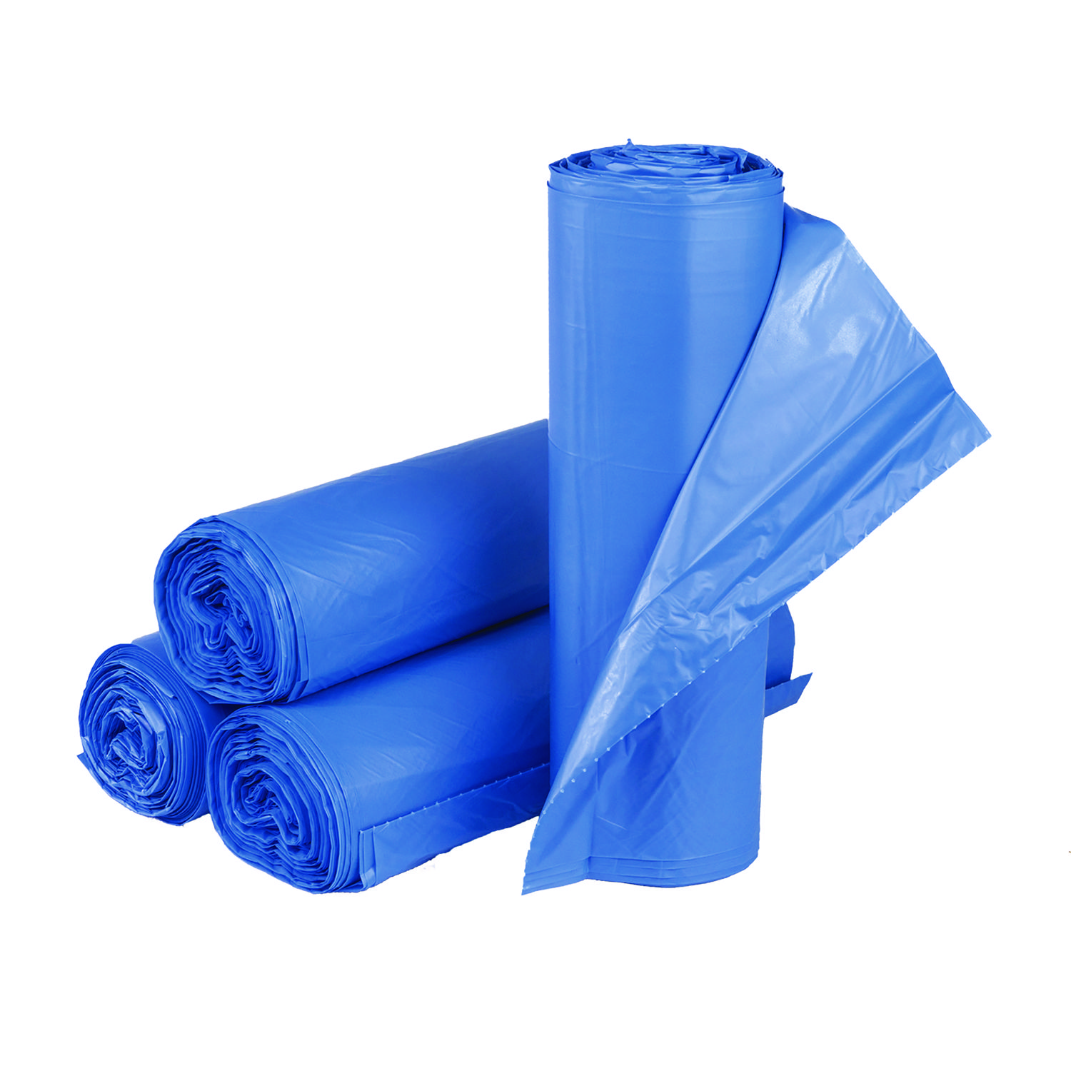 High-Density Commercial Can Liners, 60 gal, 18 mic, 40″ x 48″, Blue, 200/Carton