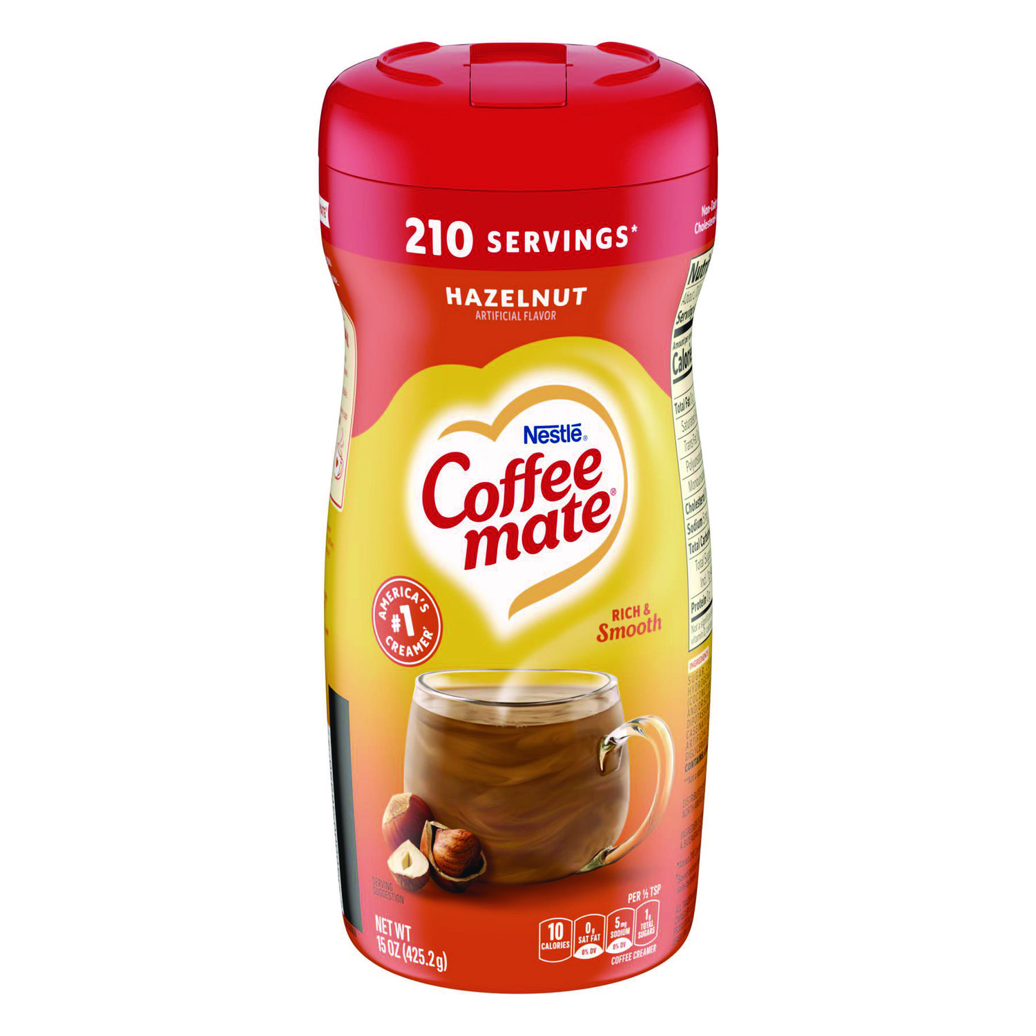 Hazelnut Creamer Powder, 15 oz Canister