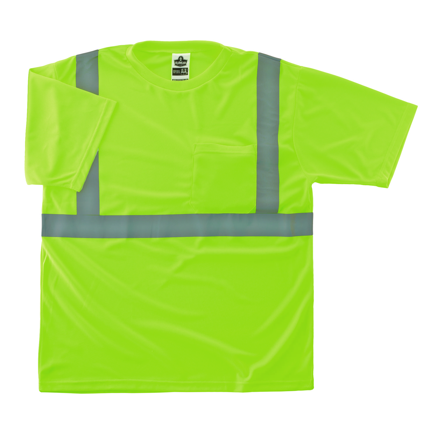 GloWear 8289-ECO Class 2 Recycled Hi-Vis T-Shirt, X-Small, Lime