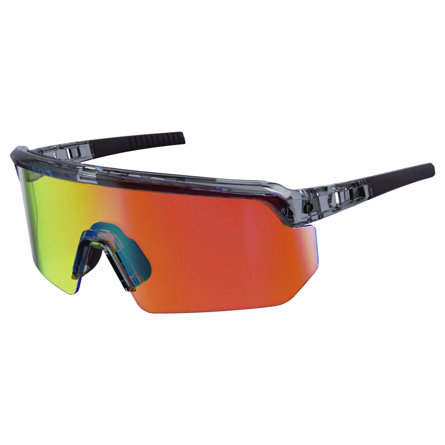 Skullerz AEGIR-AFASPM Anti-Scratch and Enhanced Anti-Fog Safety Glasses, Clear Smoke Frame, Orange Mirror Polycarb Lens