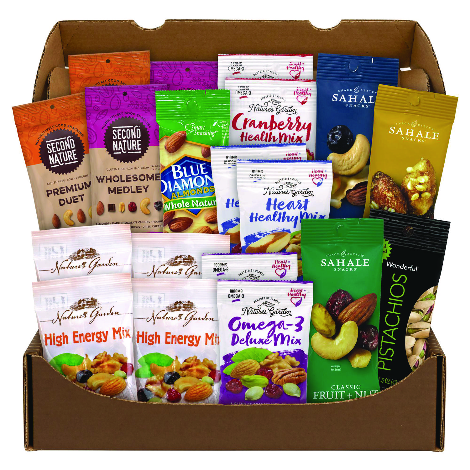 Healthy Mixed Nuts Snack Box, 18 Assorted Snacks/Box